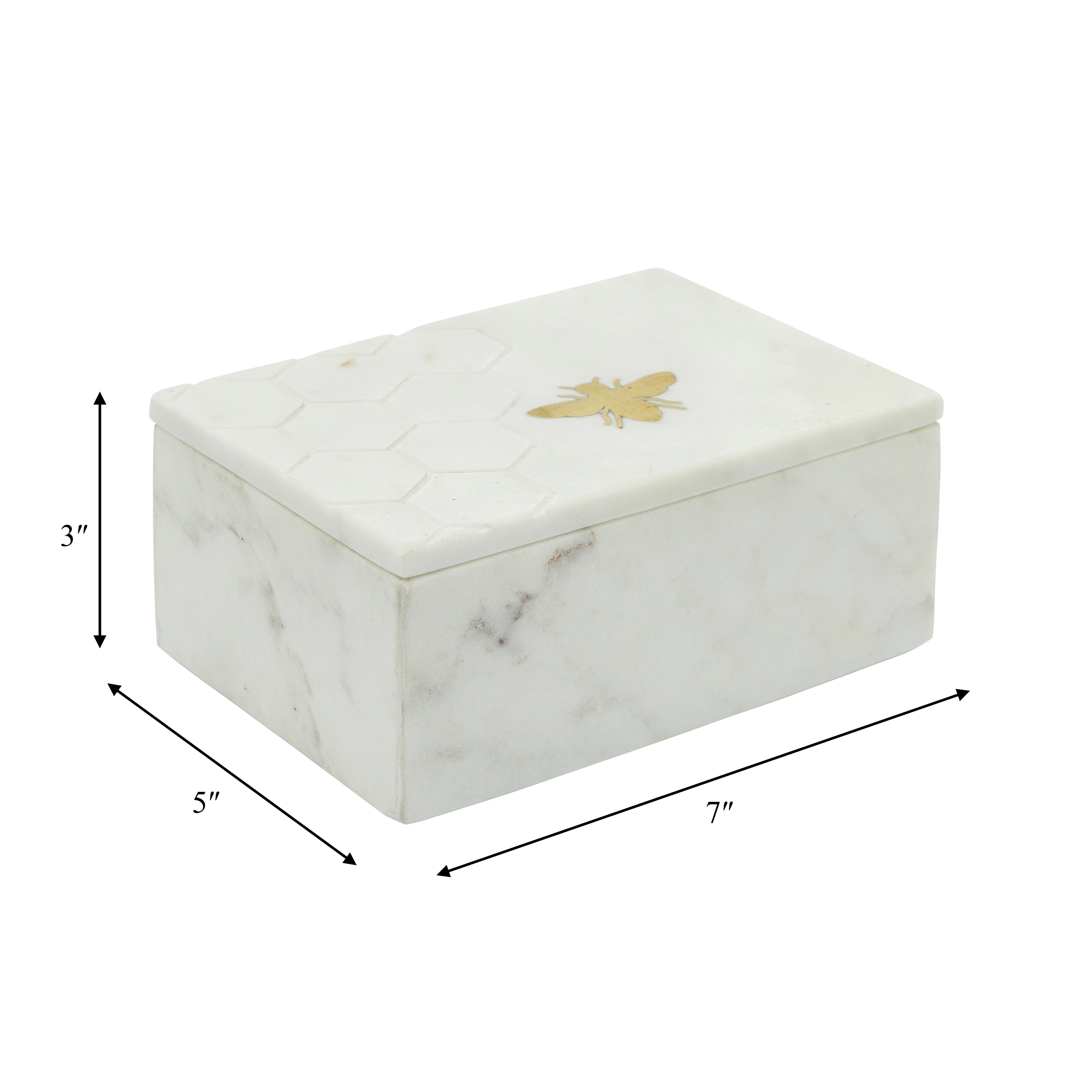 Sagebrook Home Bee Accent Keepsake Box with Lid - 7 x 5 x 3