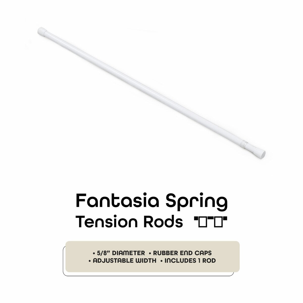 ACHIM Fantasia 5/8 Spring Tension Rod