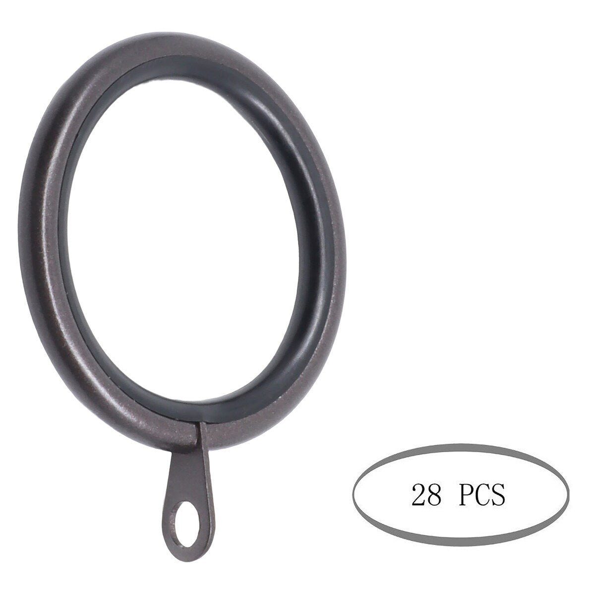 Meriville 1.5-Inch Inner Diameter Metal Curtain Rings with Eyelets and inserts