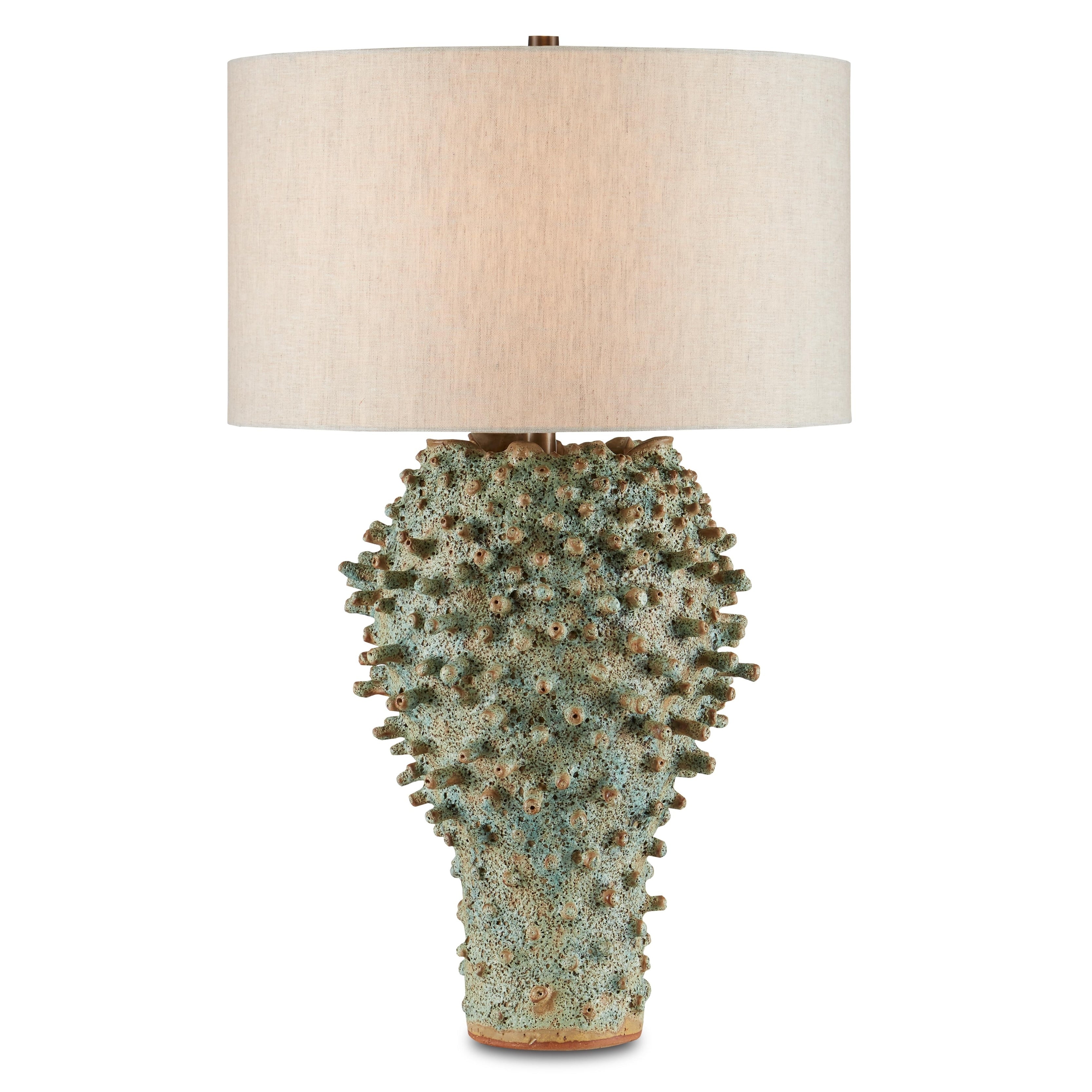 Currey & Company Sea Urchin Green Table Lamp - 30.25h x 19dia