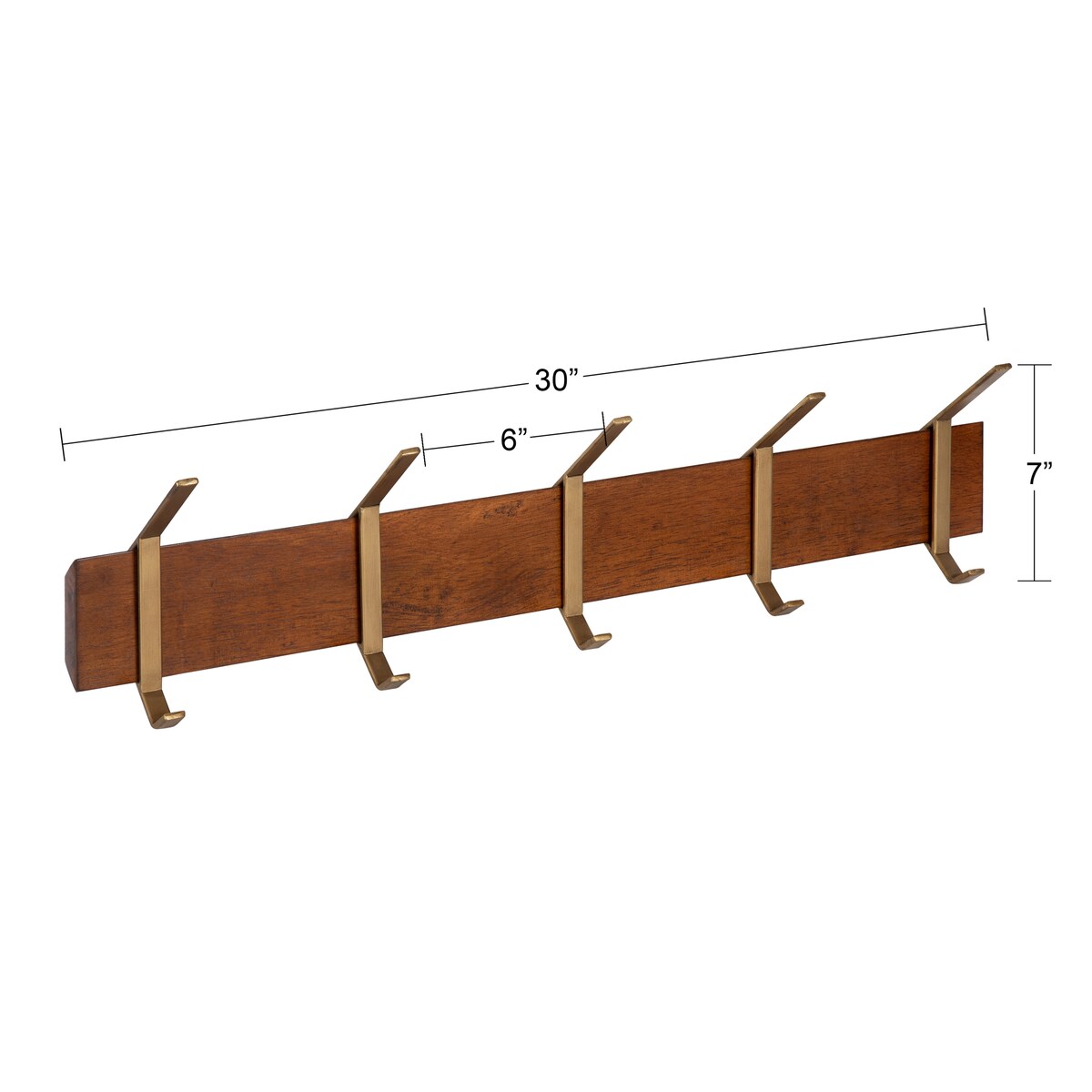 Kate and Laurel Rossmore Modern 5 Hook Shelf - 5 Hooks