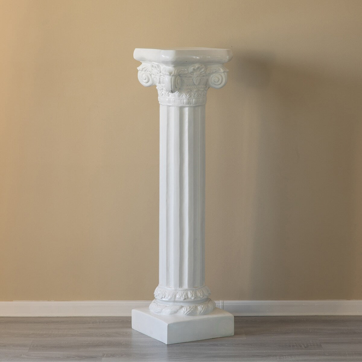 Fiberglass White Plinth Roman Style Column Ionic Piller Pedestal Vase Stand , Living Room, or Dining Room Decor