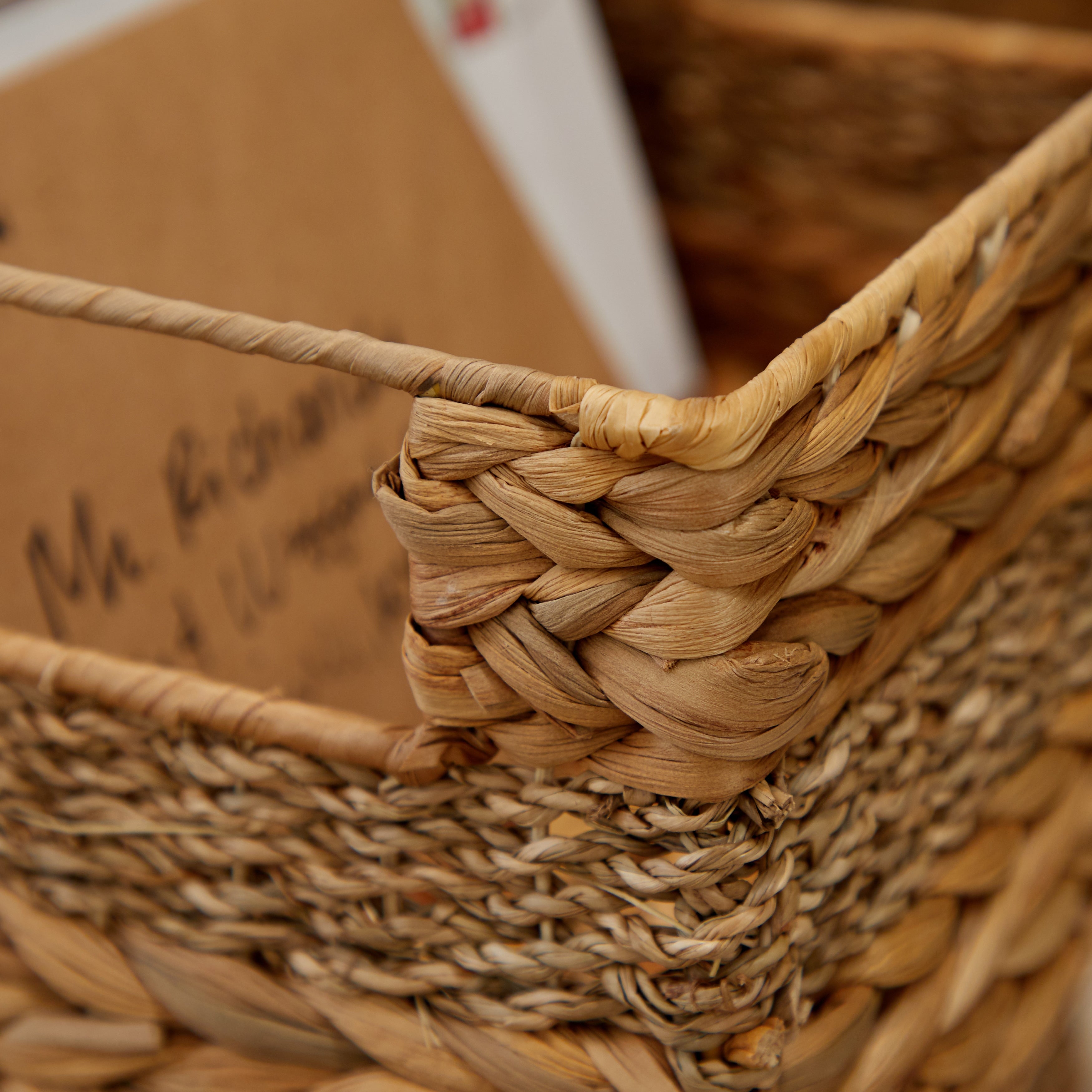 Seagrass Handmade Storage Basket with Handles - Set of 4 Light Brown - Roche River Decor - 12W x 16L x 7H