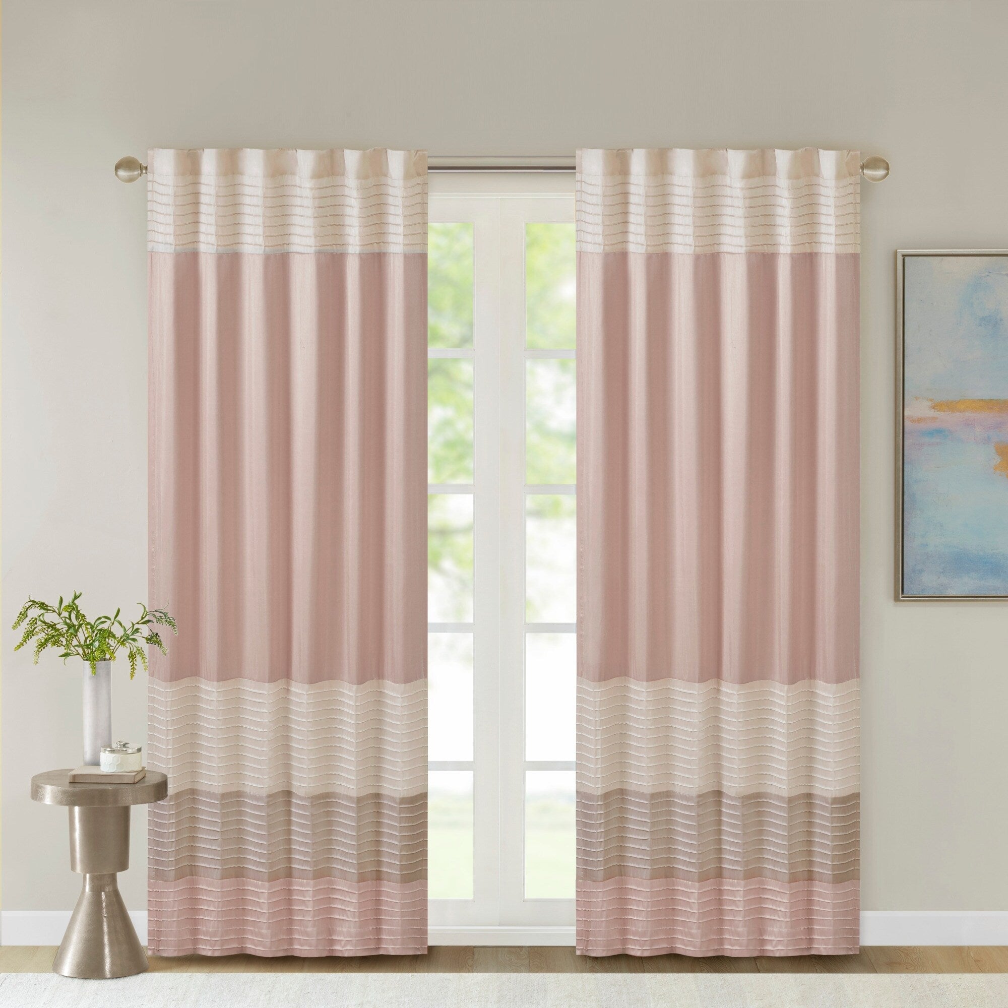 Madison Park Chester Polyoni Pintuck Curtain Panel