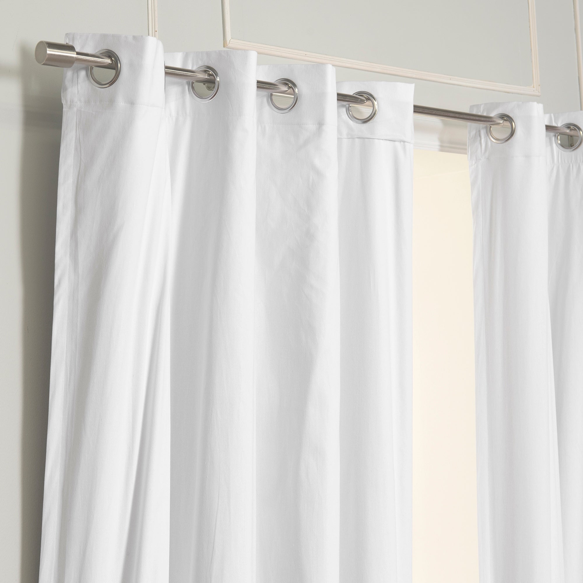 Aurora Home Solid Cotton Blend Blackout Curtain Set of 2