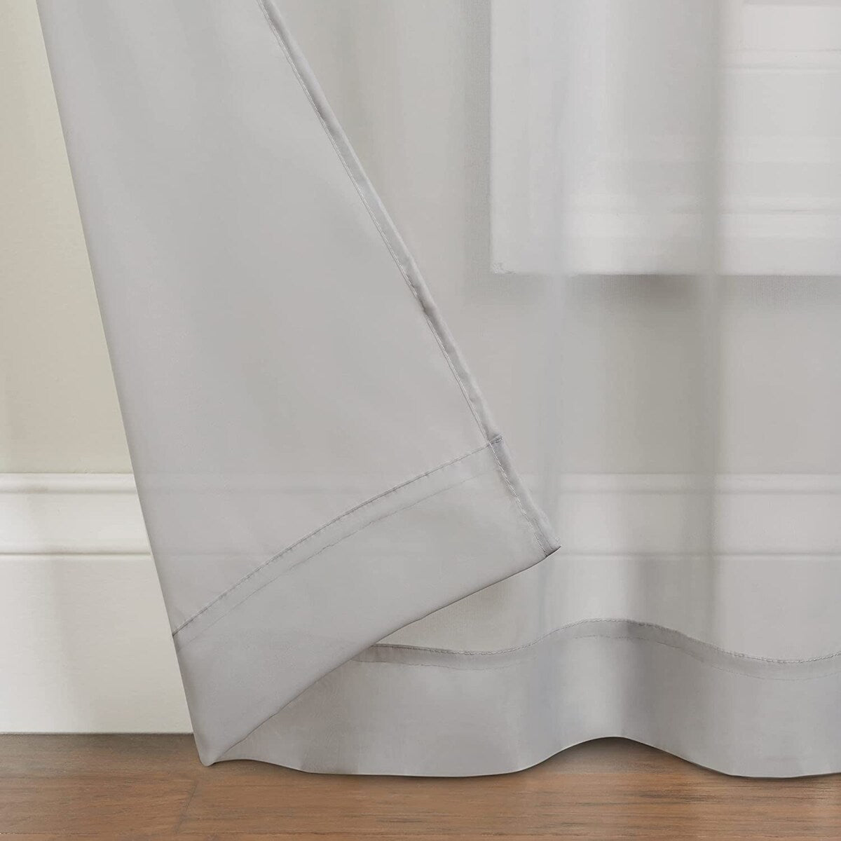 Eclipse Calia Modern Sheer Voile Light Filtering Grommet Curtains (2 Panels)