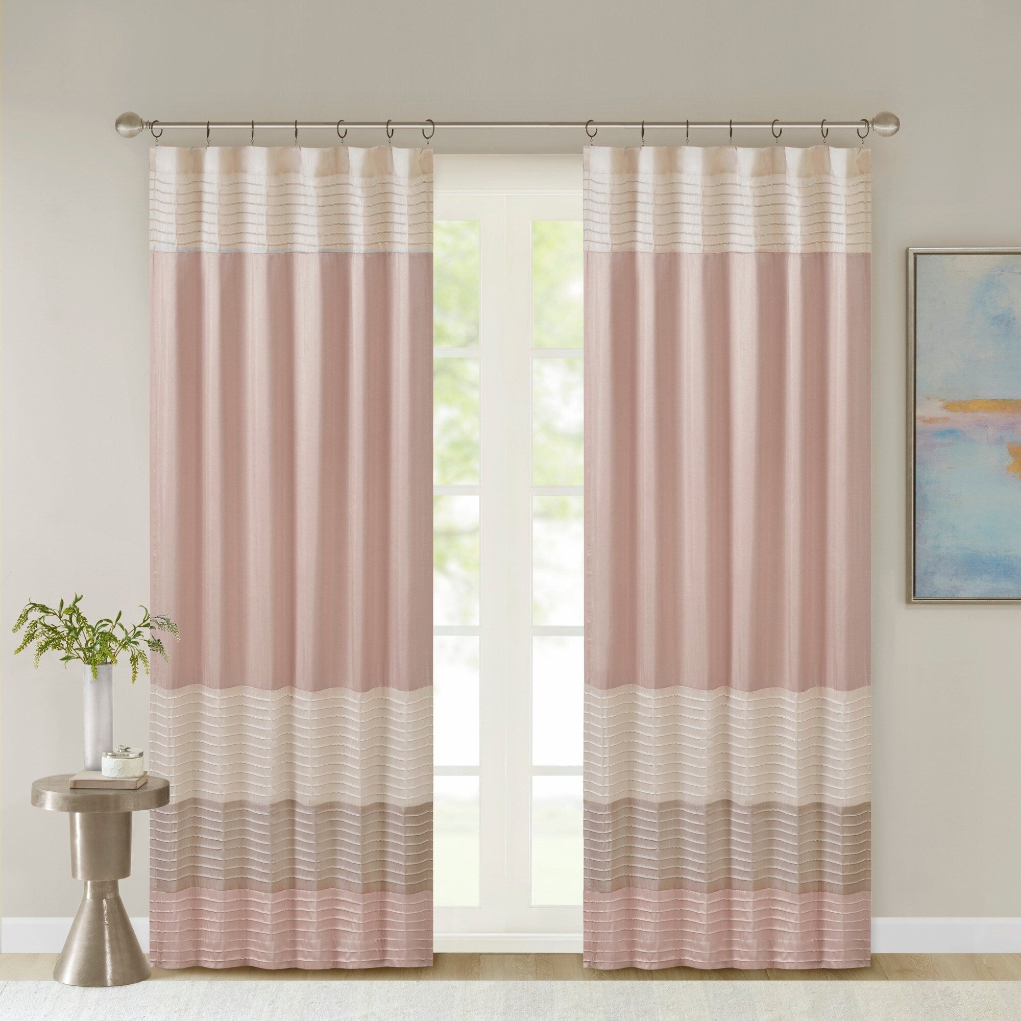 Madison Park Chester Polyoni Pintuck Curtain Panel