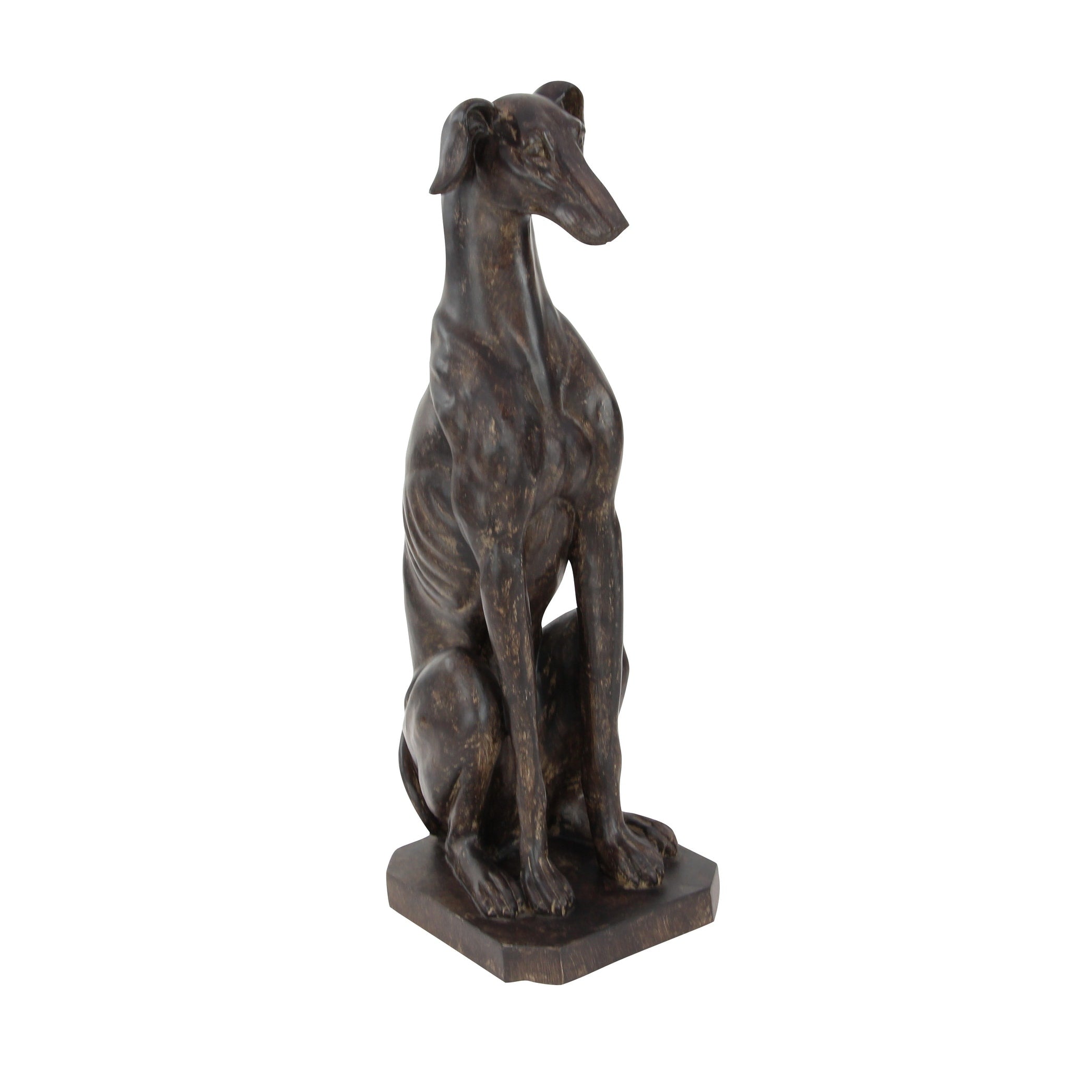 Polystone Dog Sculpture - Brown - Roche River Decor - 10W x 12L x 31H