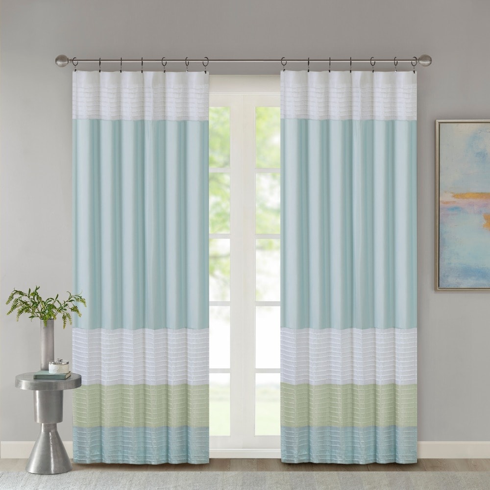 Madison Park Chester Polyoni Pintuck Curtain Panel