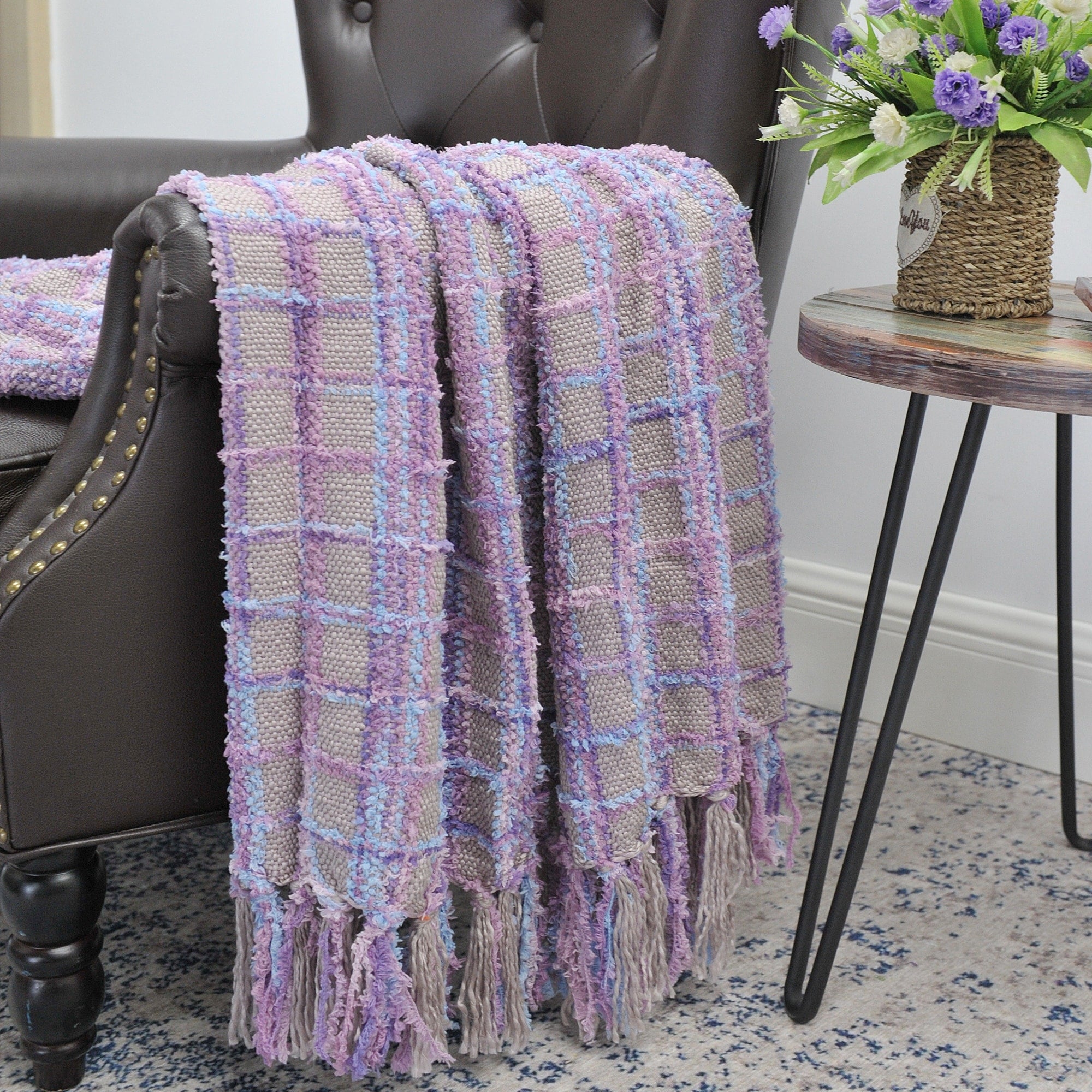 Multicolor Chenille Throw Blanket