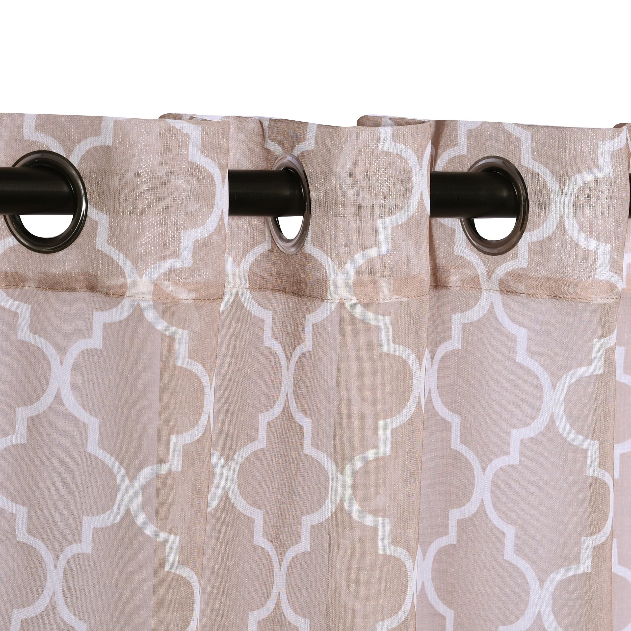 Superior Printed Trellis Sheer Grommet Curtain Panel - (Set of 2)