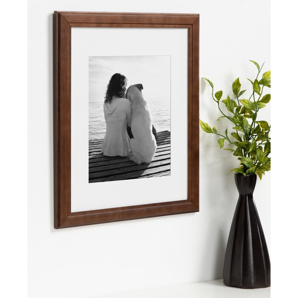 DesignOvation Kieva 11x14 matted to 8x10 Wood Picture Frame, Set of 4