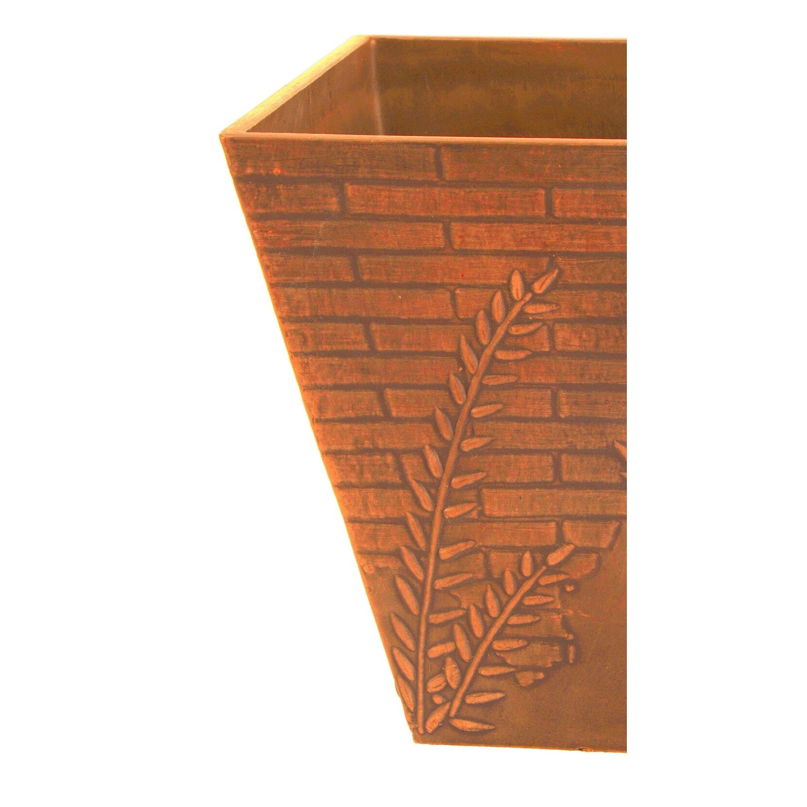 Fern Brick Square 11.8 in. L x 11.8 in. W x 11.8 in. H Indoor/Outdoor Resin Decorative Planter (2-Pack)