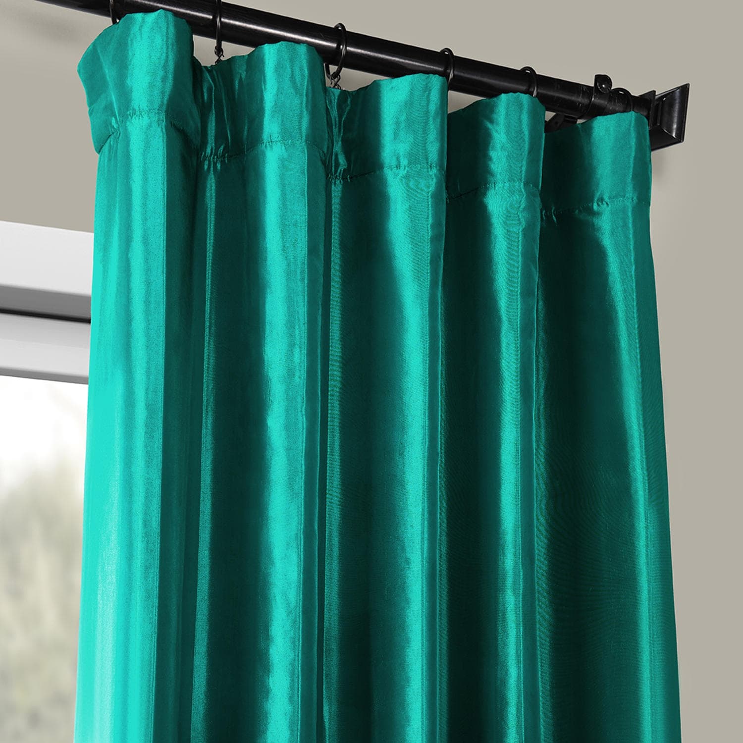 Exclusive Fabric Blackout Faux Silk Taffeta Curtain (1 Panel)