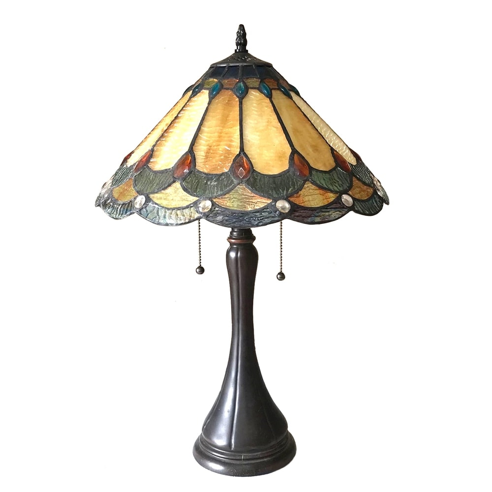 Tiffany Style 2-light Antique Dark Bronze Table Lamp