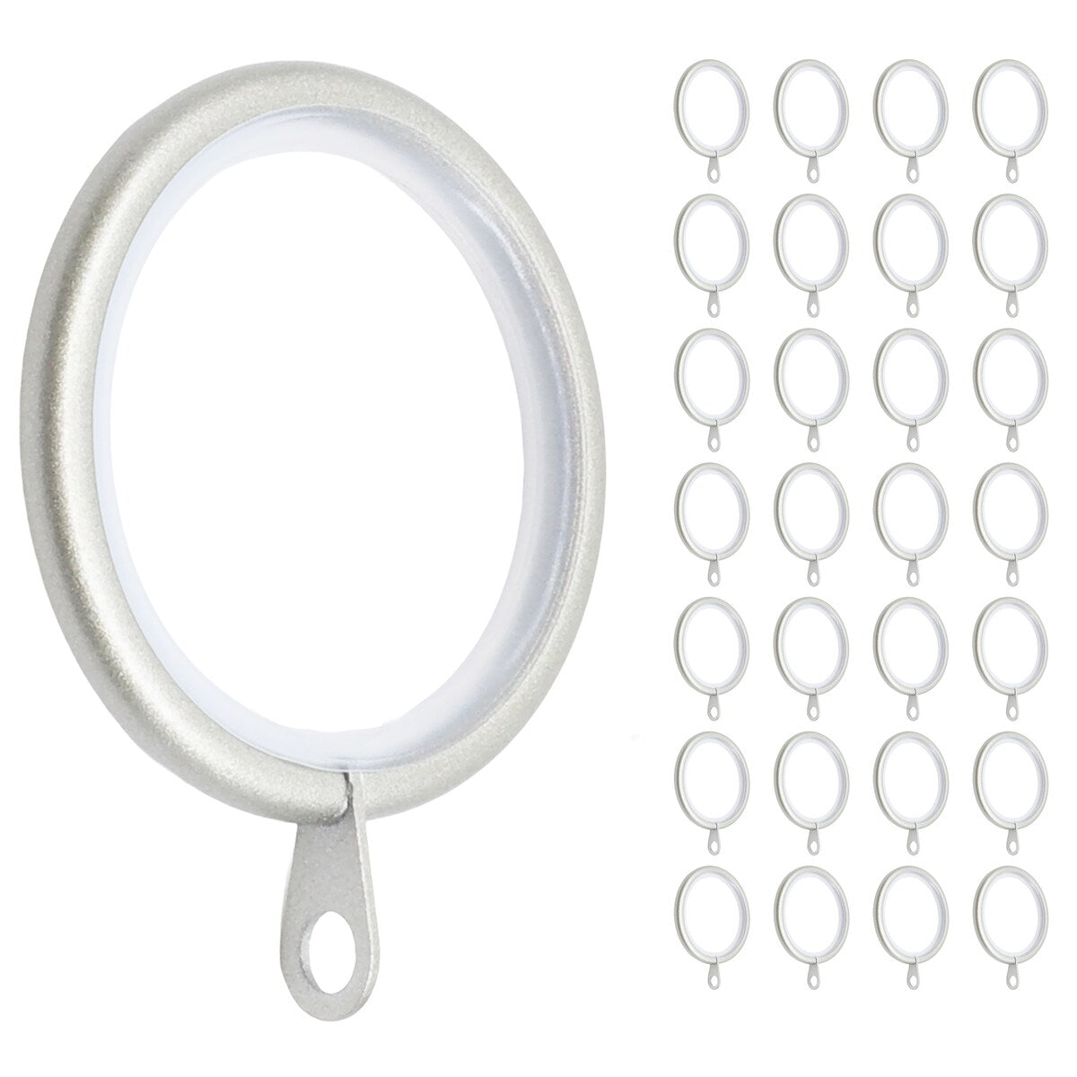 Meriville 1.5-Inch Inner Diameter Metal Curtain Rings with Eyelets and inserts