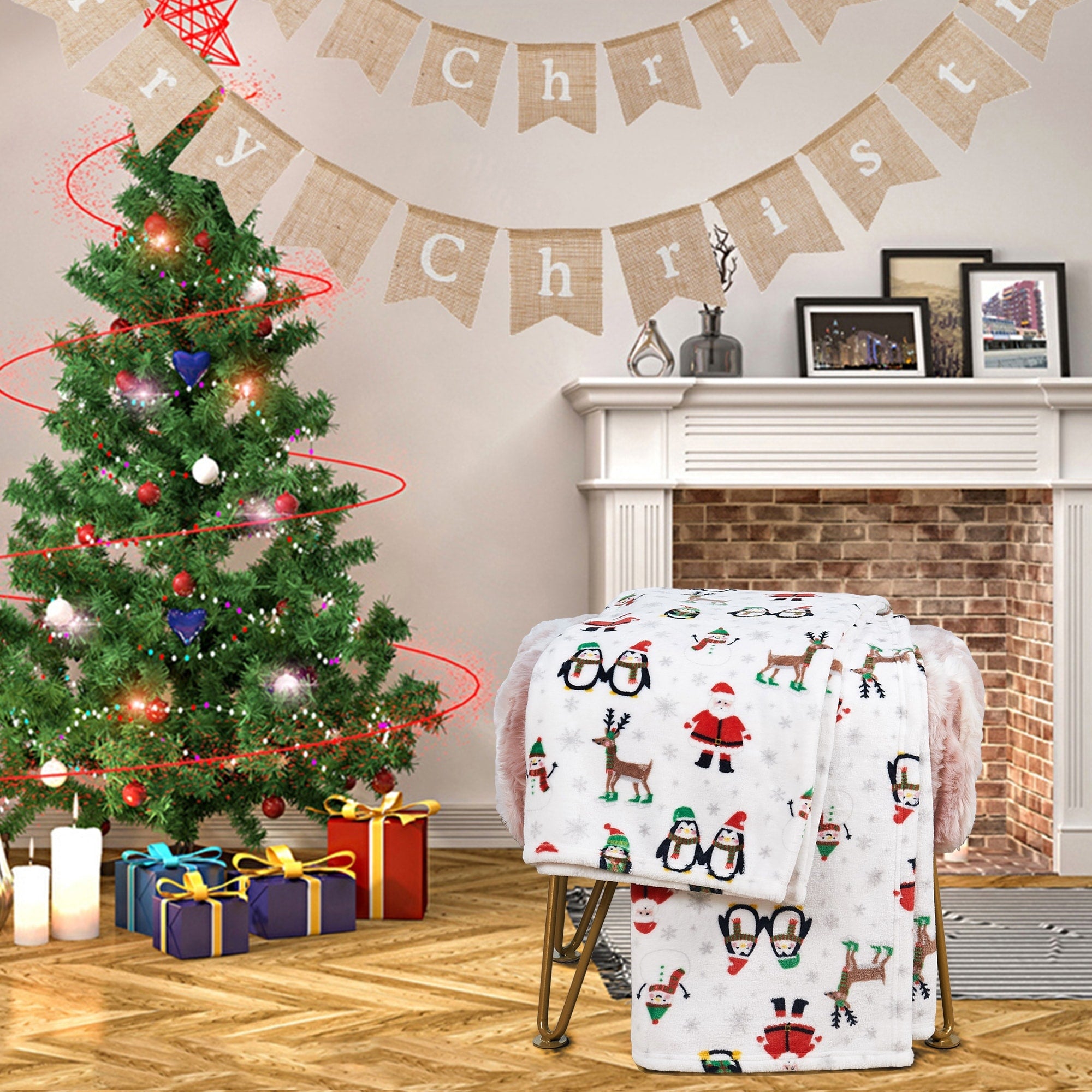 Christmas Flannel Fleece Throw Blanket 50x60