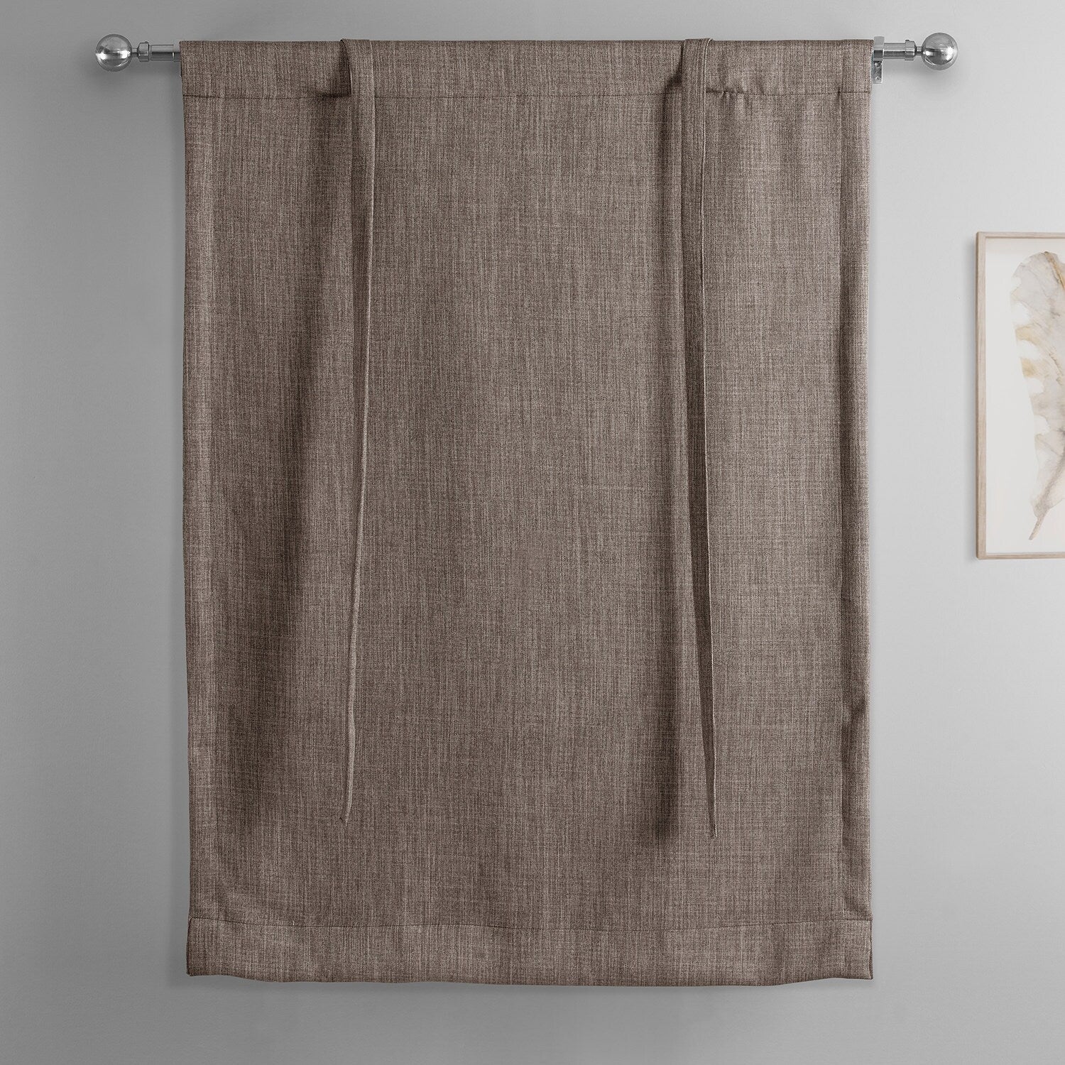 Exclusive Fabrics Faux Linen Room Darkening Tie-Up Window Shade (1 Panel)