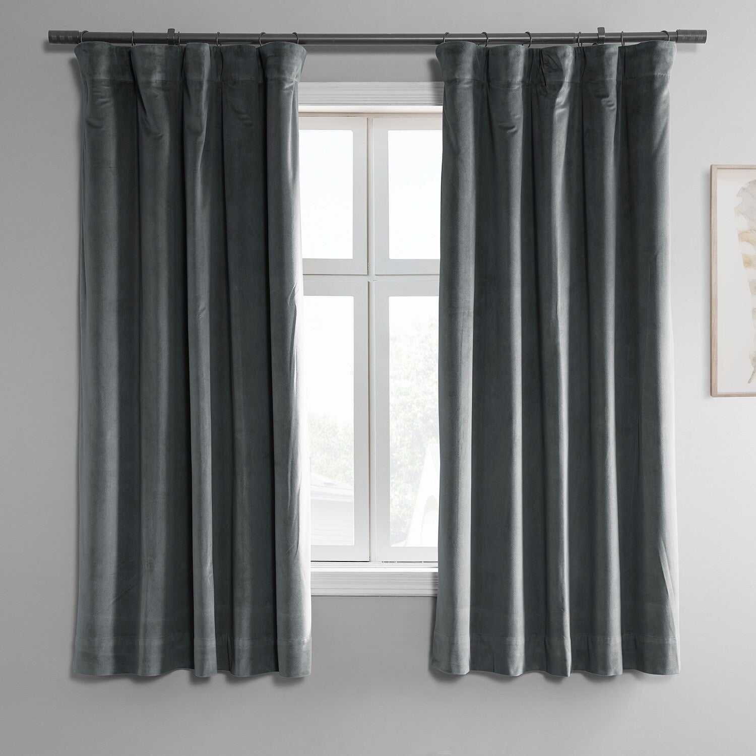 Exclusive Fabrics Signature Blackout Velvet Curtain 63 Inches Long (1 Panel) - 50 x 63