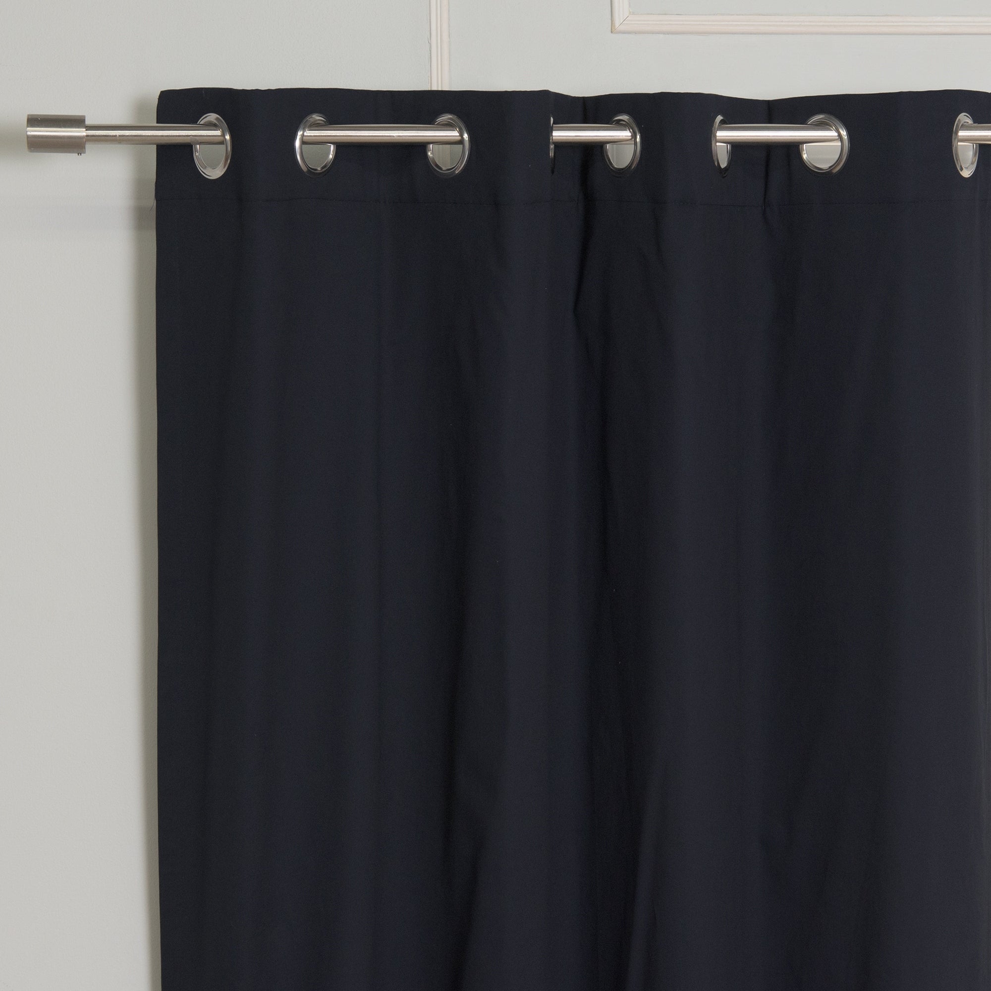 Aurora Home Solid Cotton Blend Blackout Curtain Set of 2