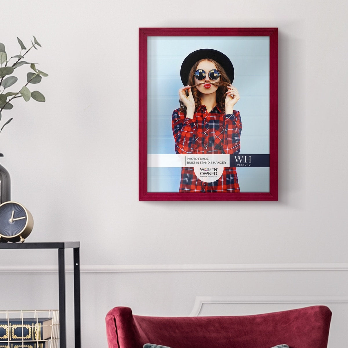 Bold Burgundy Solid Wood Picture Frame