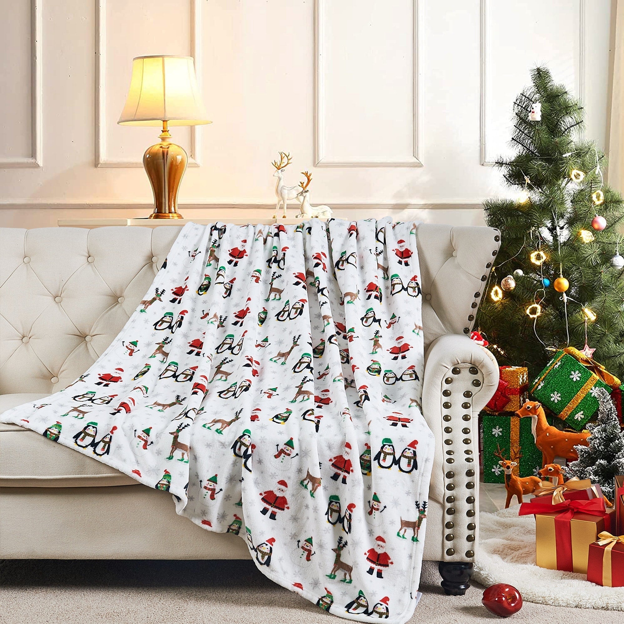 Christmas Flannel Fleece Throw Blanket 50x60