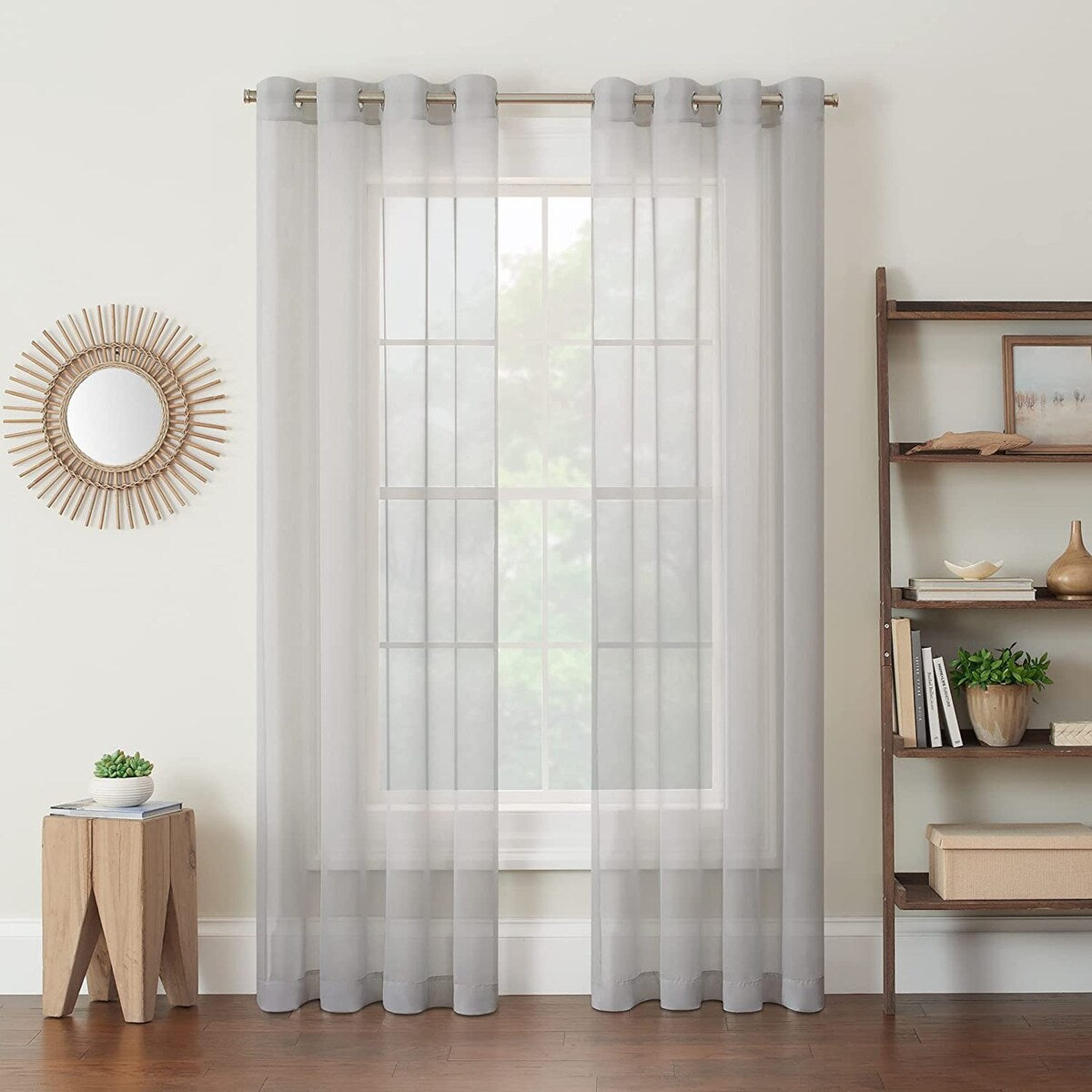 Eclipse Calia Modern Sheer Voile Light Filtering Grommet Curtains (2 Panels)