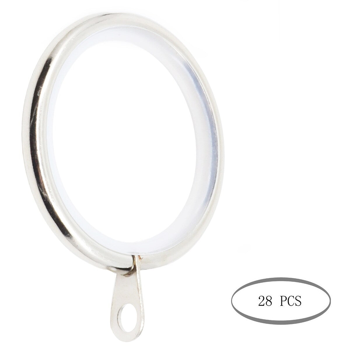 Meriville 1.5-Inch Inner Diameter Metal Curtain Rings with Eyelets and inserts