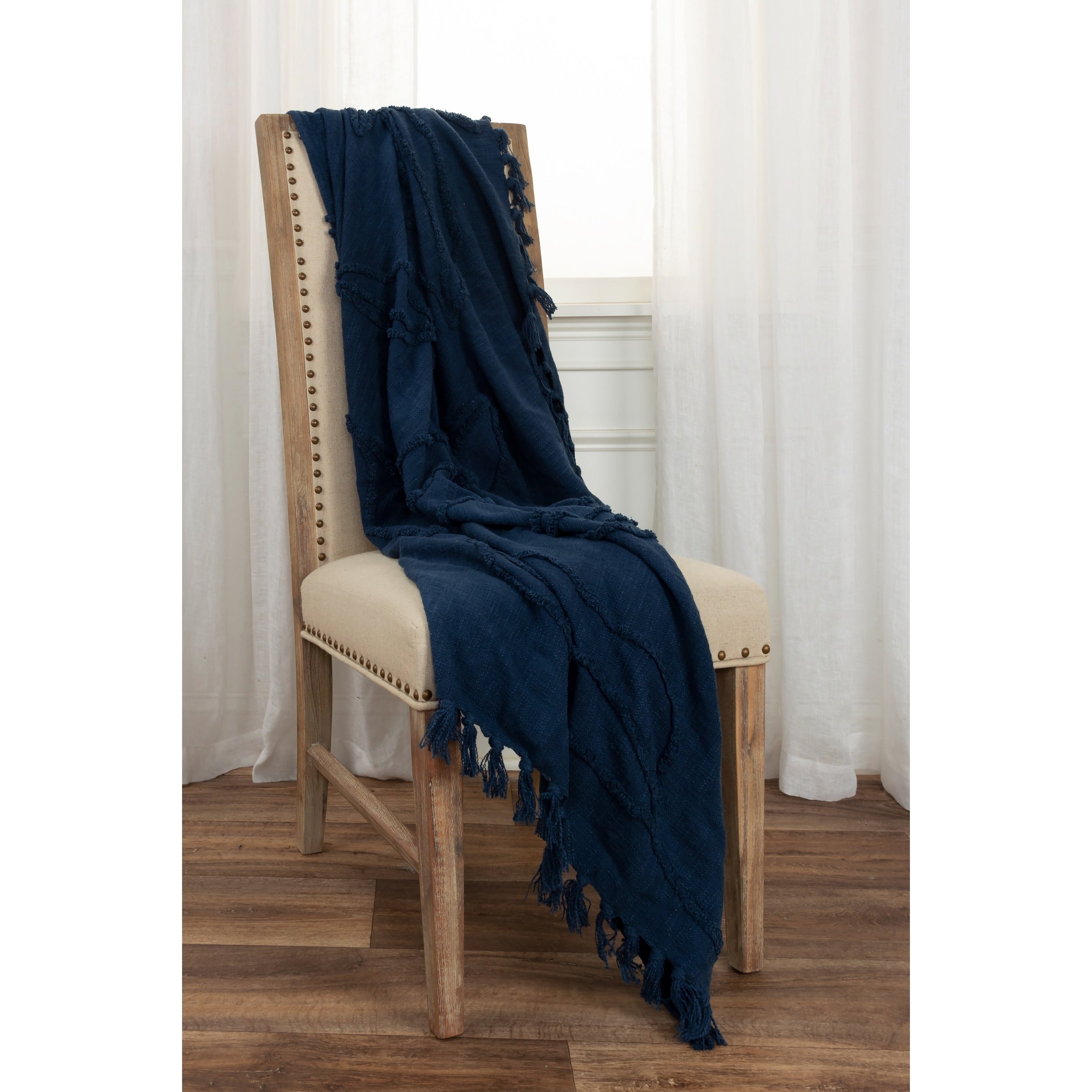 Rizzy Home Vining Botanical Textured Cotton Throw