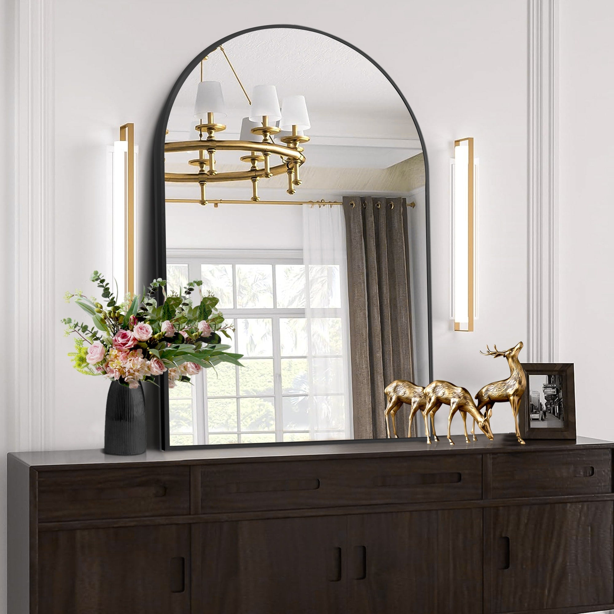 35.9x 23.9Arched Bathroom Mirror,Wall Mounted Mirror,Vanity Mirror,for Bedroom,Entryway