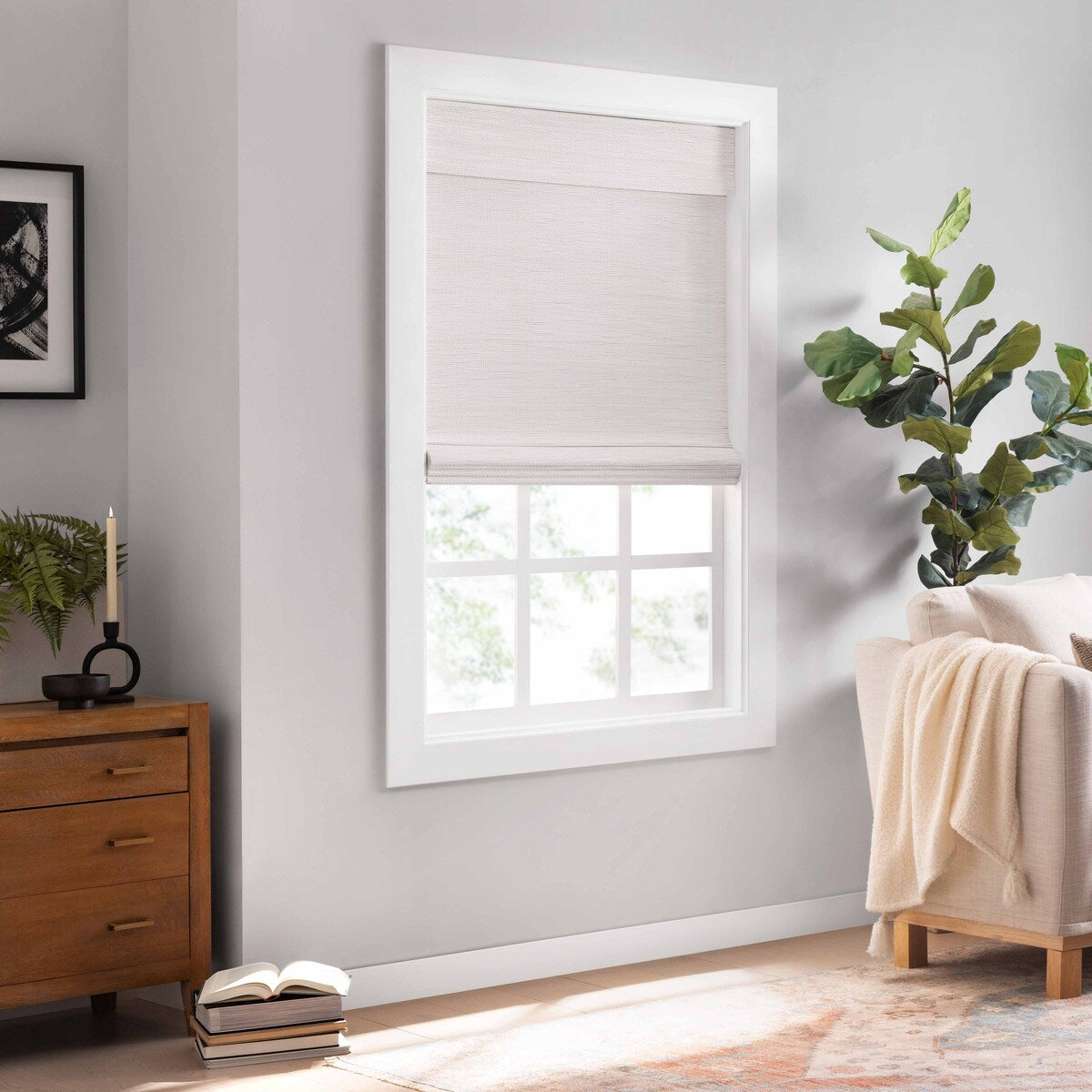 Eclipse Bamboo Cordless Light Filtering Privacy Roman Shade