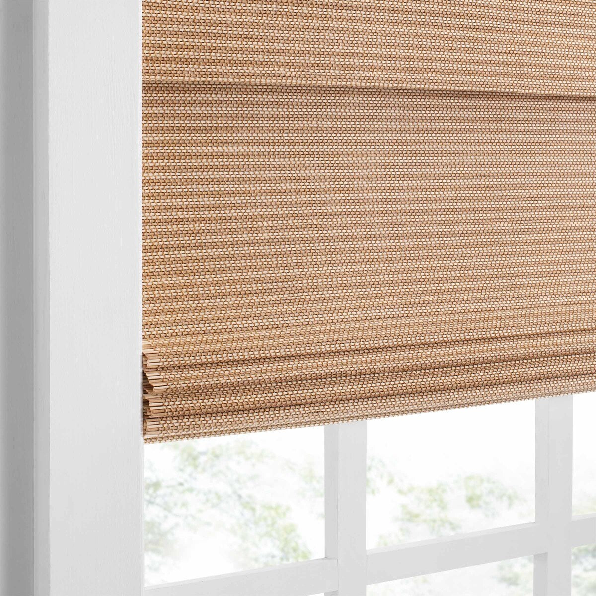 Eclipse Bamboo Cordless Light Filtering Privacy Roman Shade