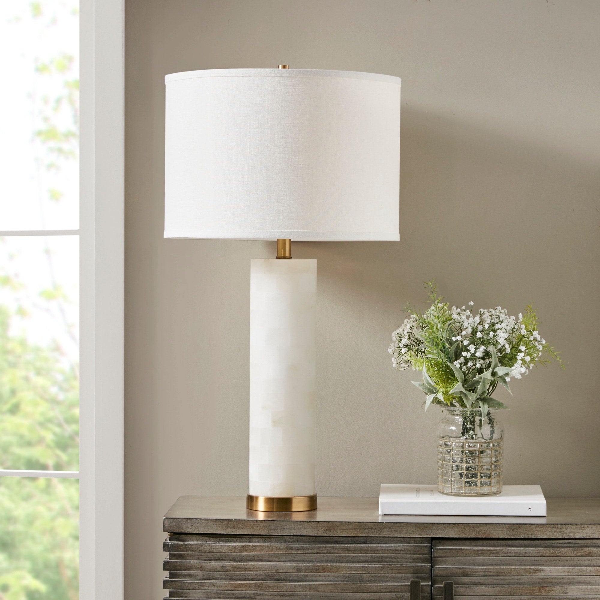 INK+IVY Prague Alabaster Table Lamp