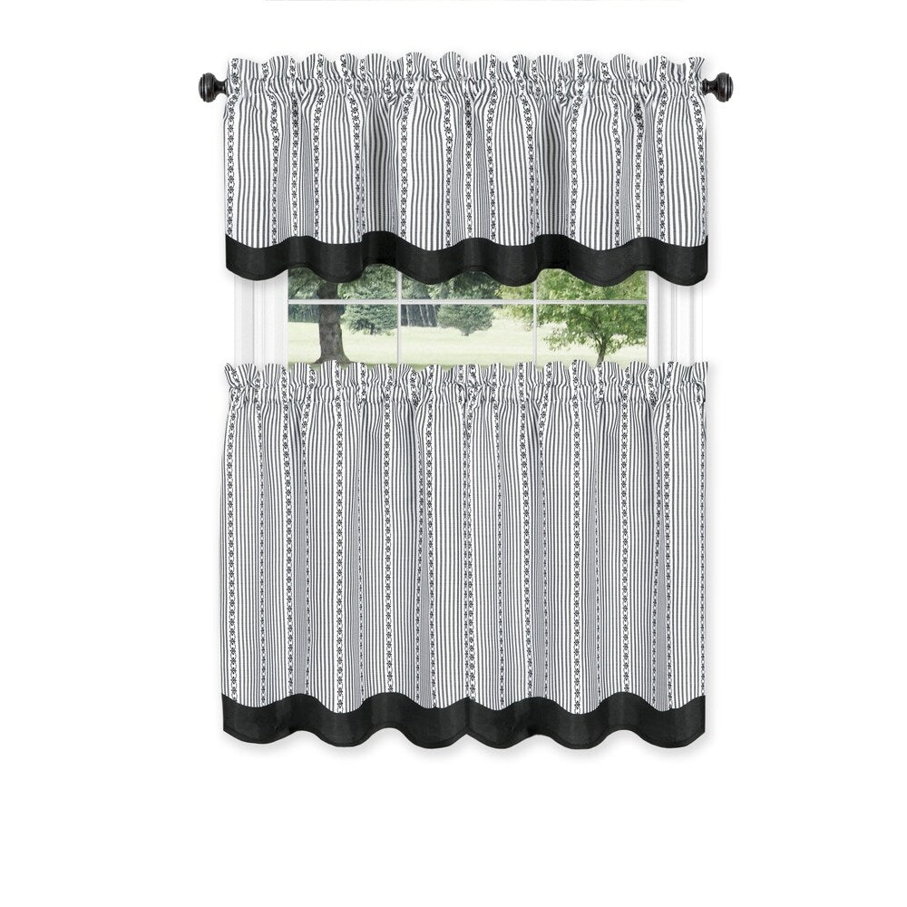 Porch & Den Lynnridge Window Curtain Tier Pair and Valance Set