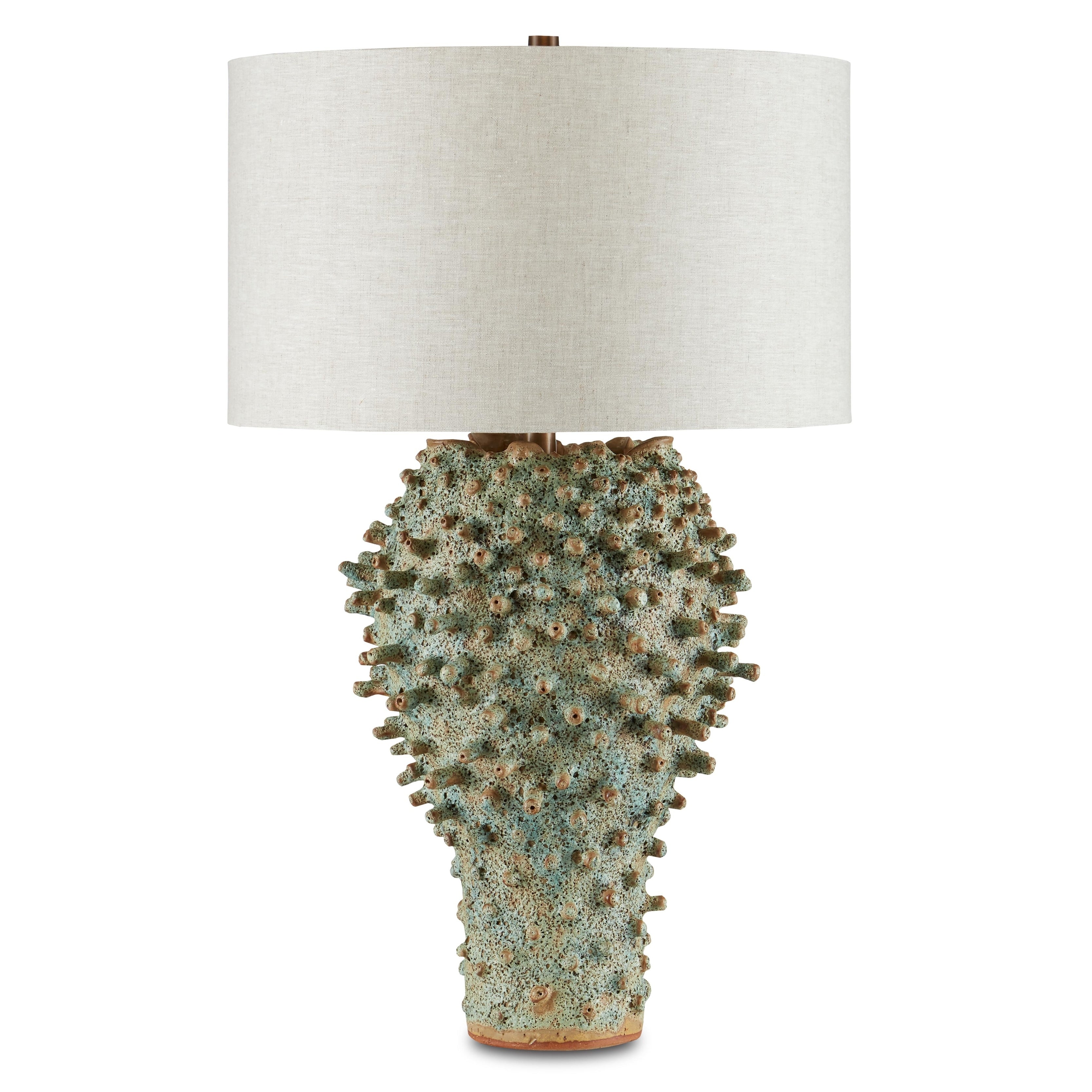 Currey & Company Sea Urchin Green Table Lamp - 30.25h x 19dia