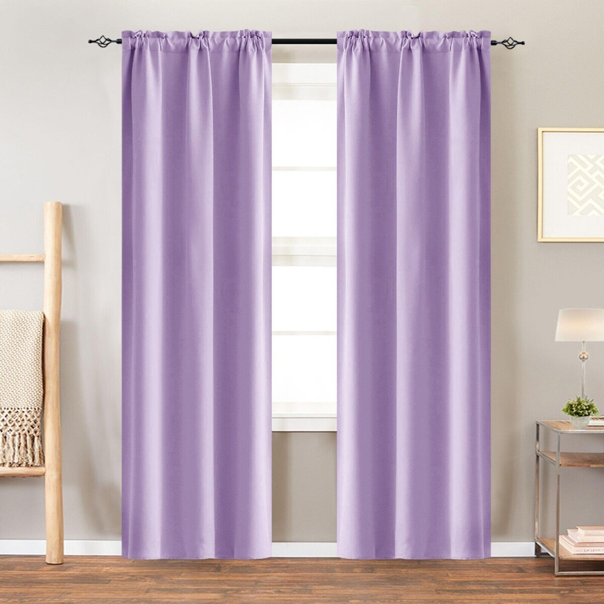 2.5 Inch Rod Pocket Blackout Curtains 2 Panels 52x72 Inch - 52x72 Inch