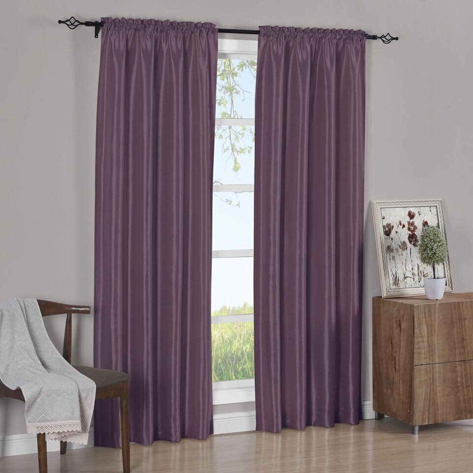 2Pcs Elegant Silk Curtain Panels 42x108 Inch