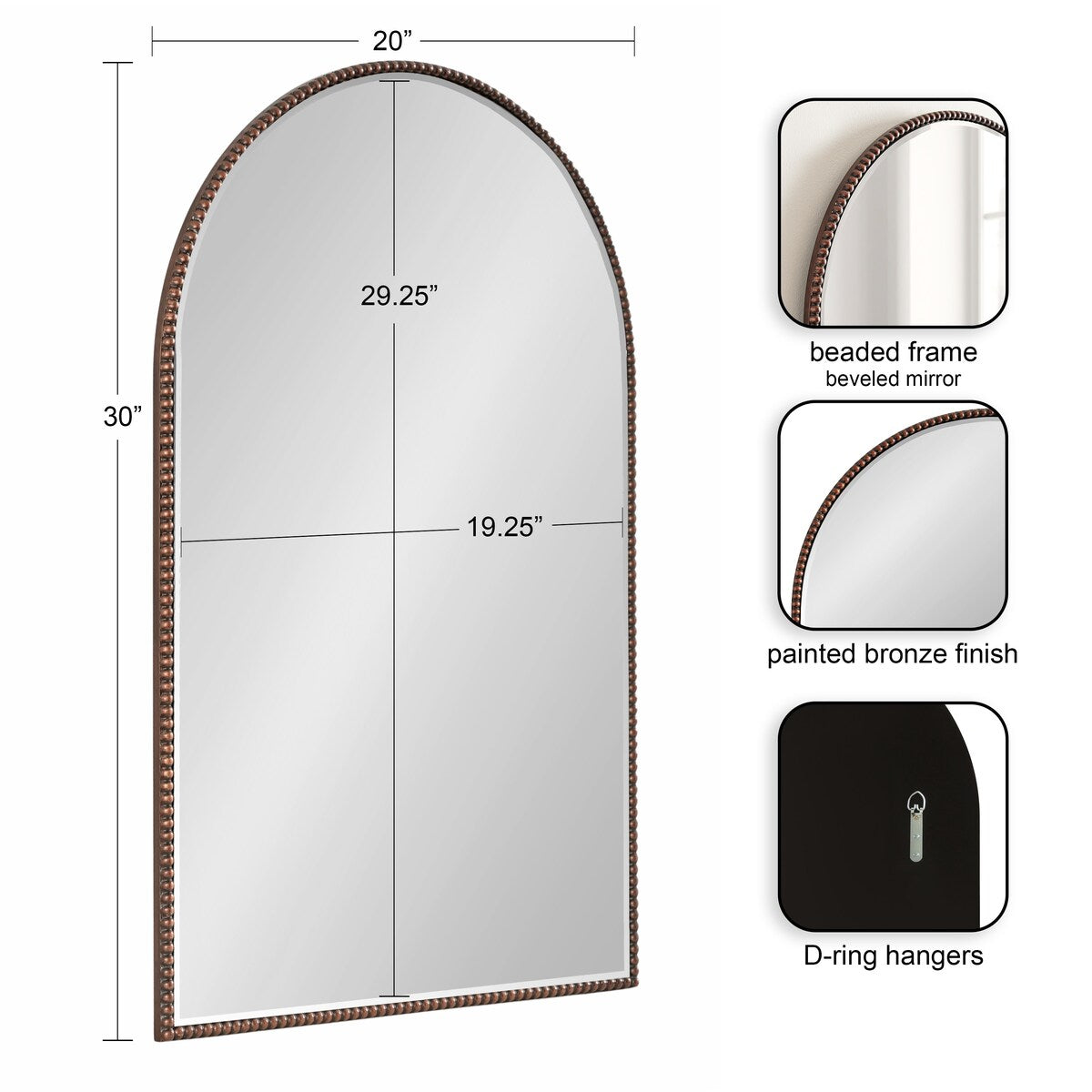 Kate and Laurel Gwendolyn Arch Wall Mirror