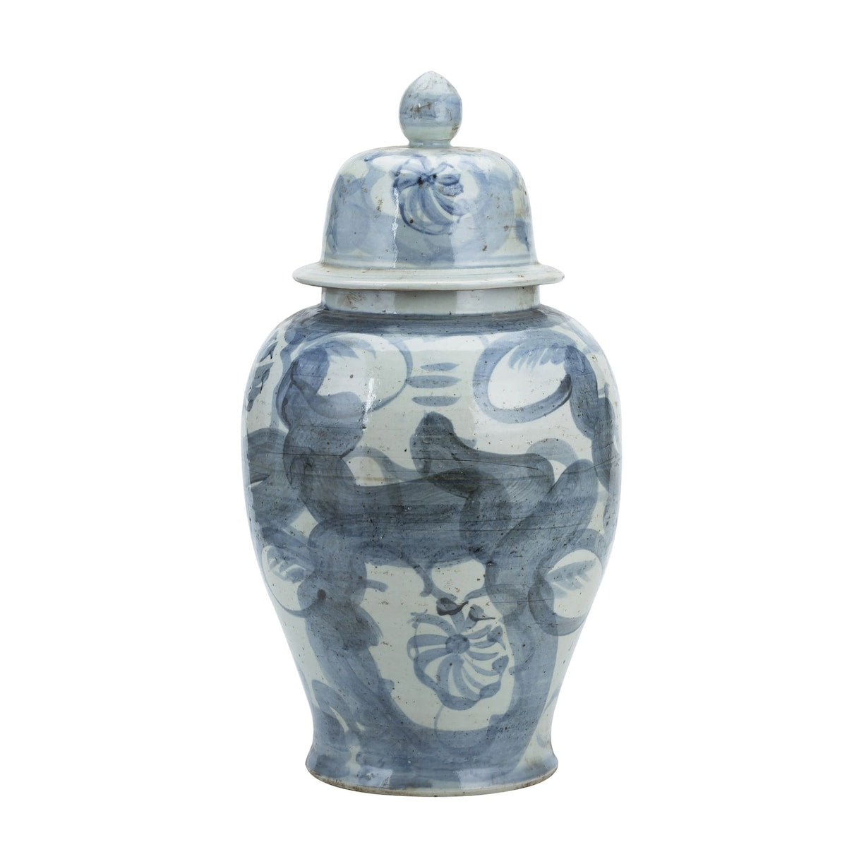 Blue And White Porcelain Silla Flower Temple Jar