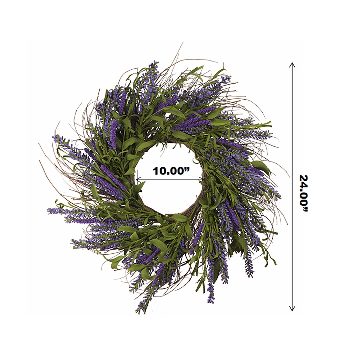 24 Mixed Artificial Lavender Flower Wreath for Front Door Home Wall Wedding Festival Farmhouse Holiday Decor