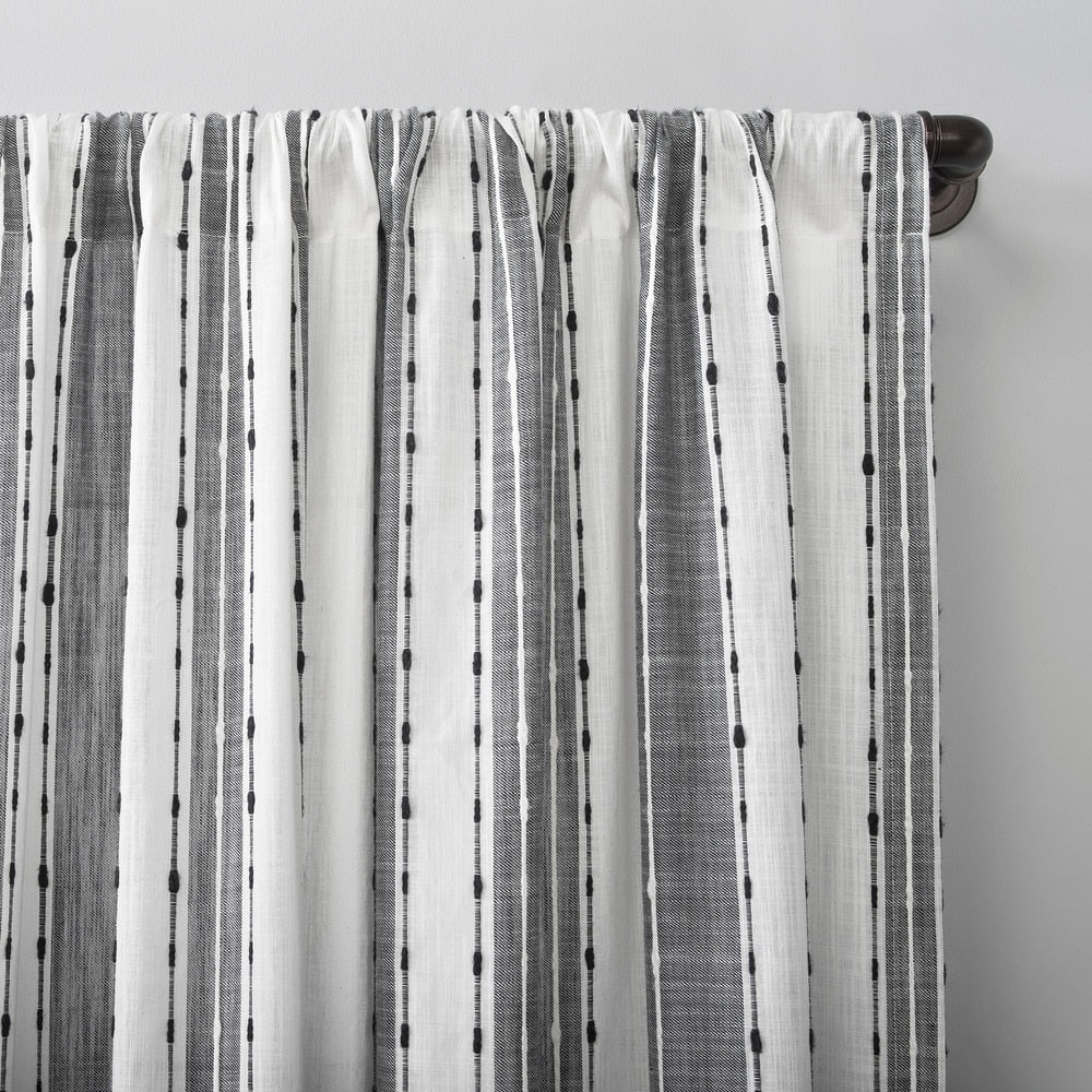 Archaeo Slub Texture Stripe Cotton Curtain, Single Panel