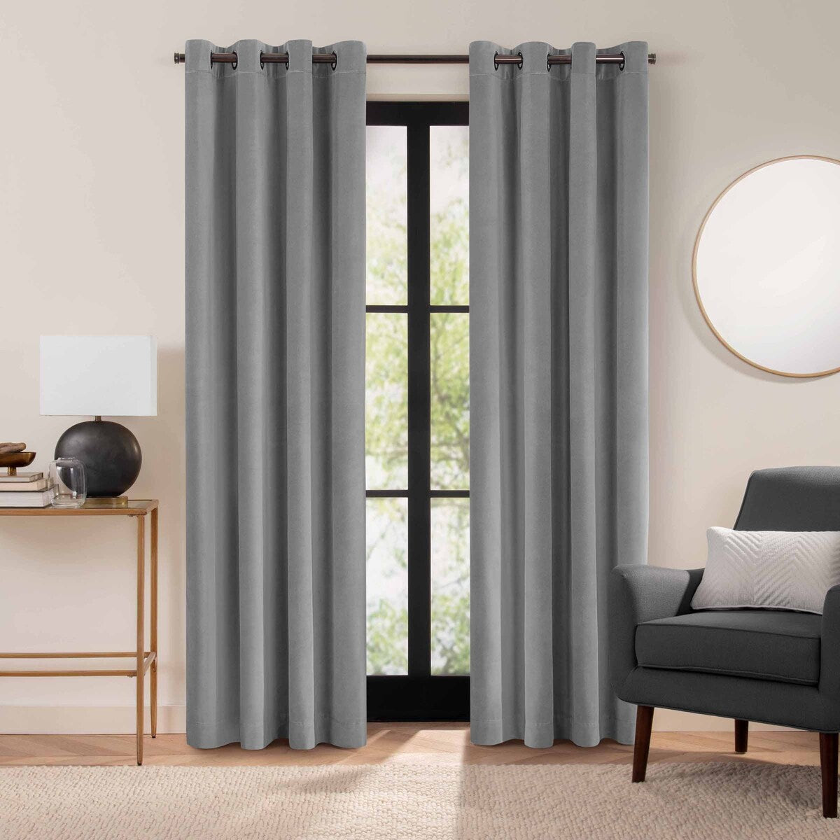 Eclipse Luxury Cotton Velvet 100% Blackout Grommet Curtain Window Panel