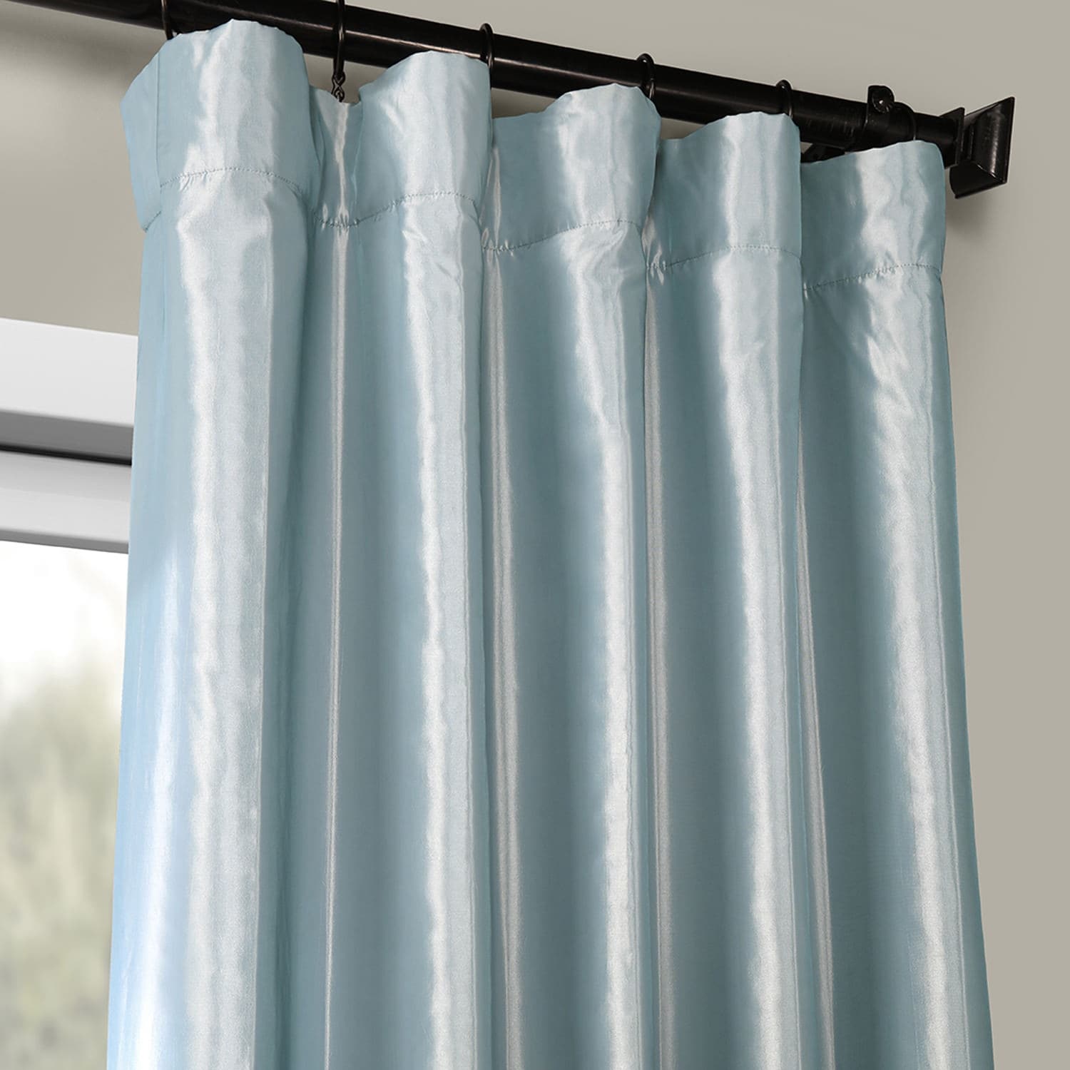 Exclusive Fabric Blackout Faux Silk Taffeta Curtain (1 Panel)