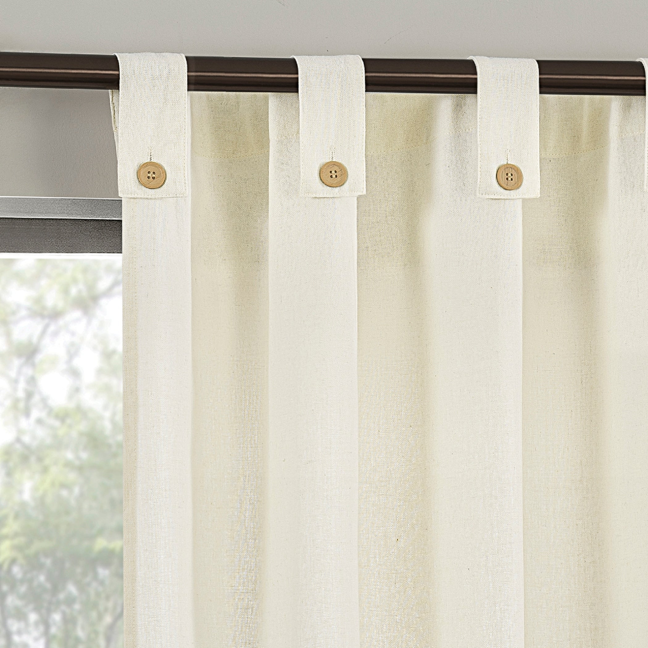 Archaeo Cotton Blend Button Tab Top Curtain, Single Panel