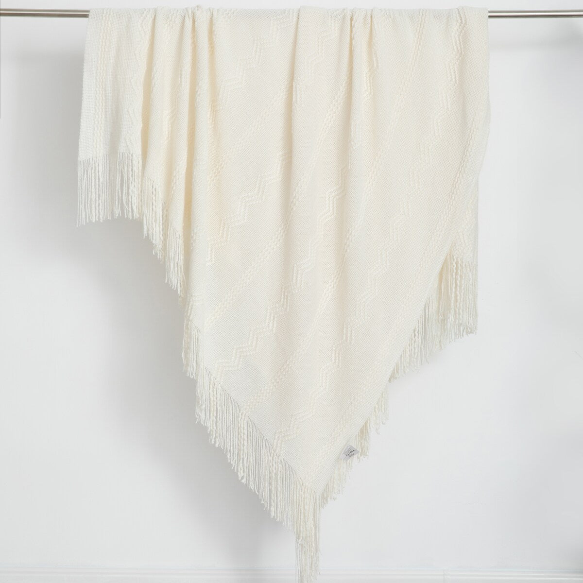 Decorative Throw Blanket - 50x60in Soft Knit with Delightful Fringe Edges for a Sophisticated and Cozy Touch to Your Home