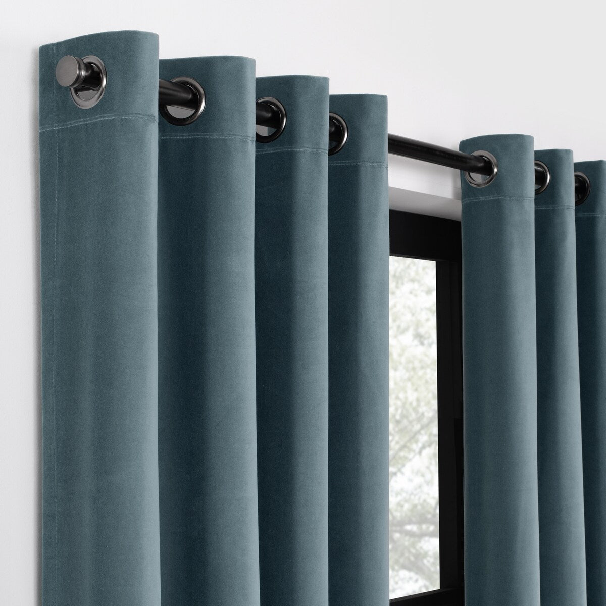 Eclipse Luxury Cotton Velvet 100% Blackout Grommet Curtain Window Panel