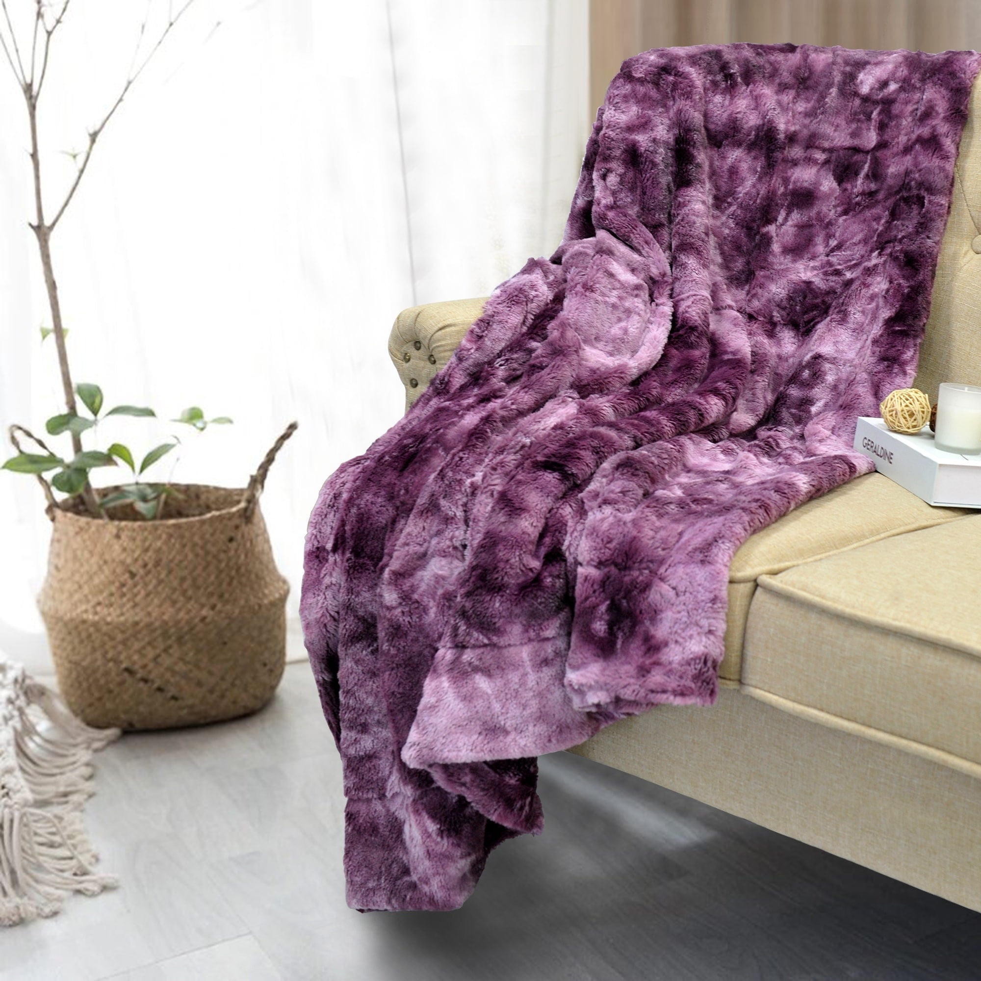 Tie Dyed Double Sided Fauxfur Throw