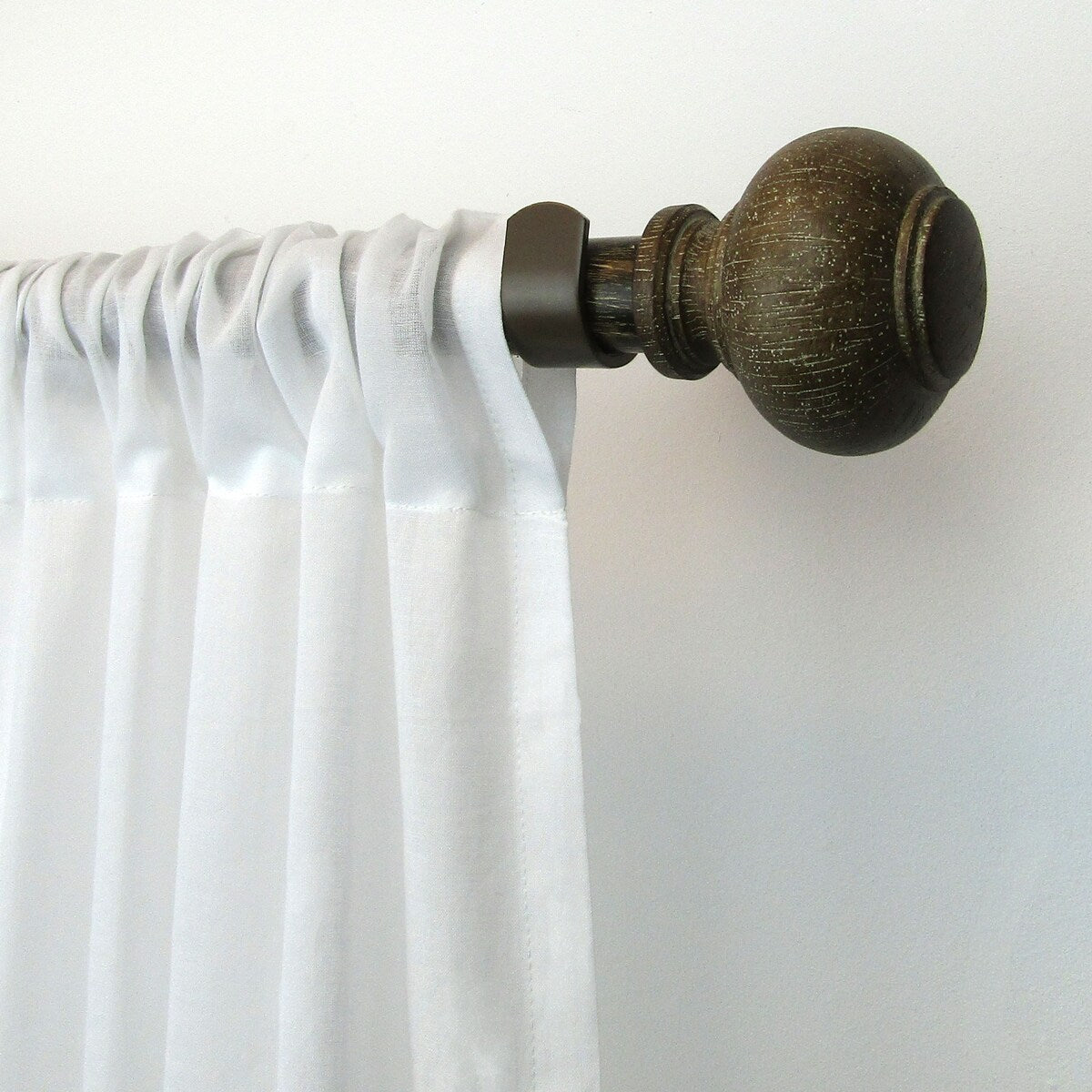 Rhinebeck Rustic Faux Wood 1 Window Drapery Single Curtain Rod