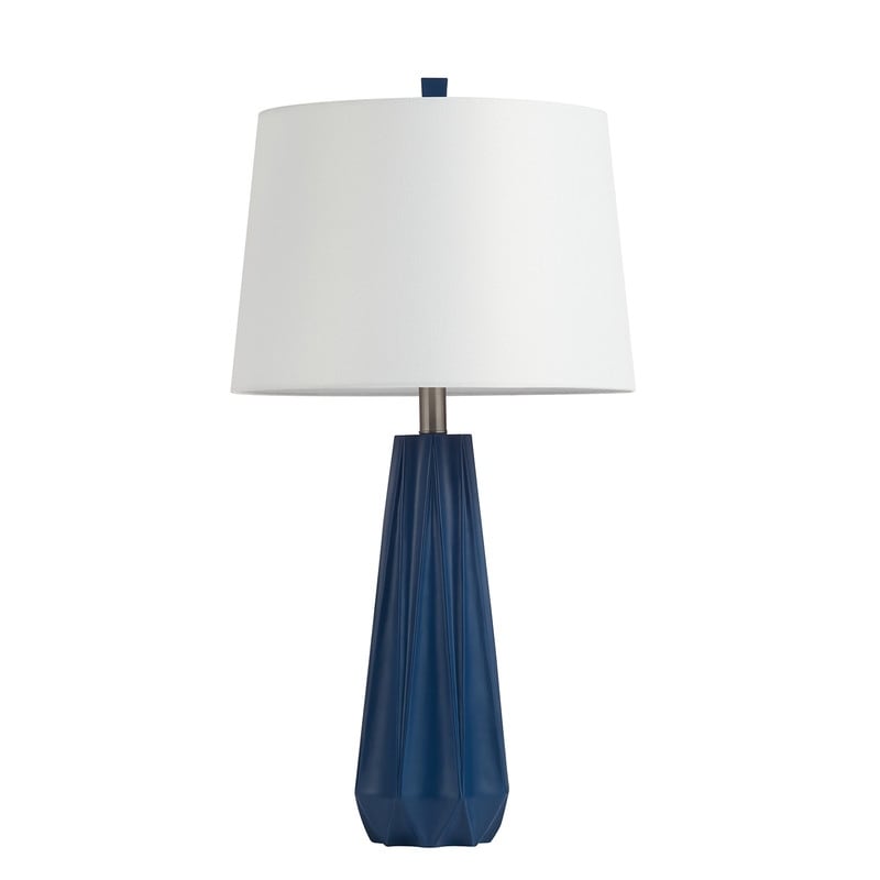 KAWOTI 27 Blue Table Lamp with Fabric Shade