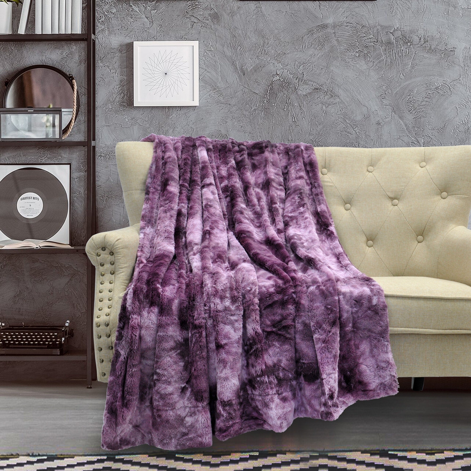 Tie Dyed Double Sided Fauxfur Throw